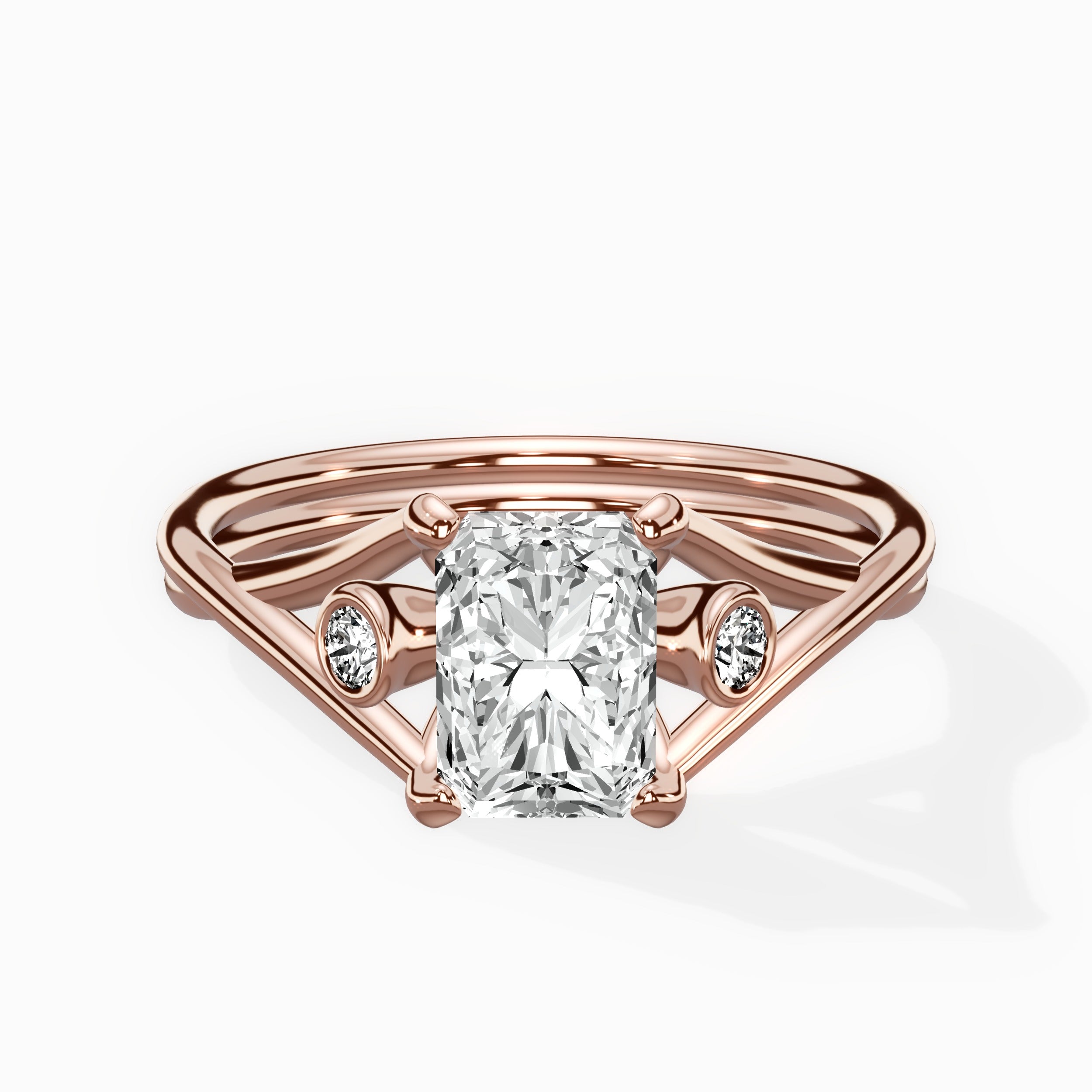 Twisted Band Solitaire Engagement Ring