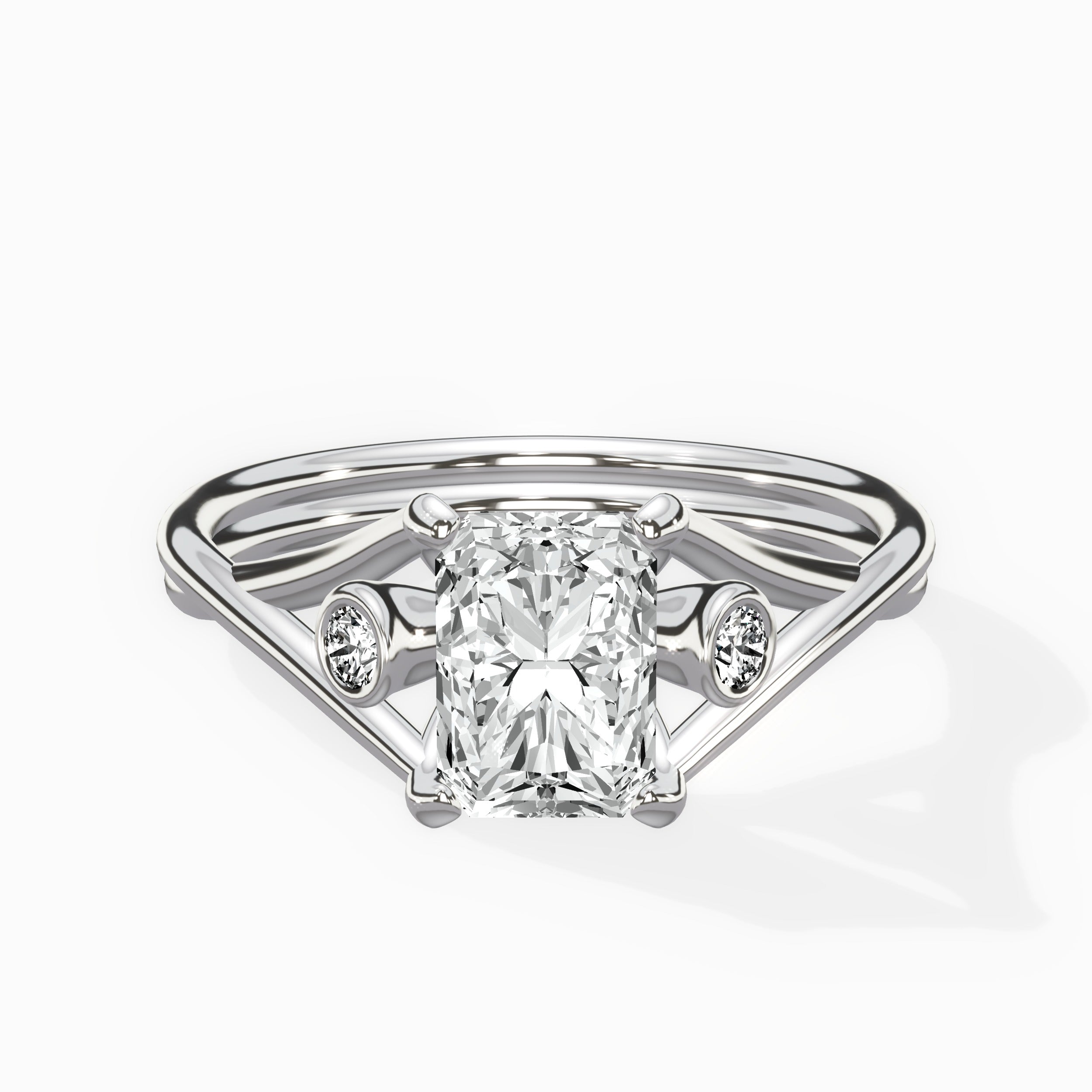Twisted Band Solitaire Engagement Ring