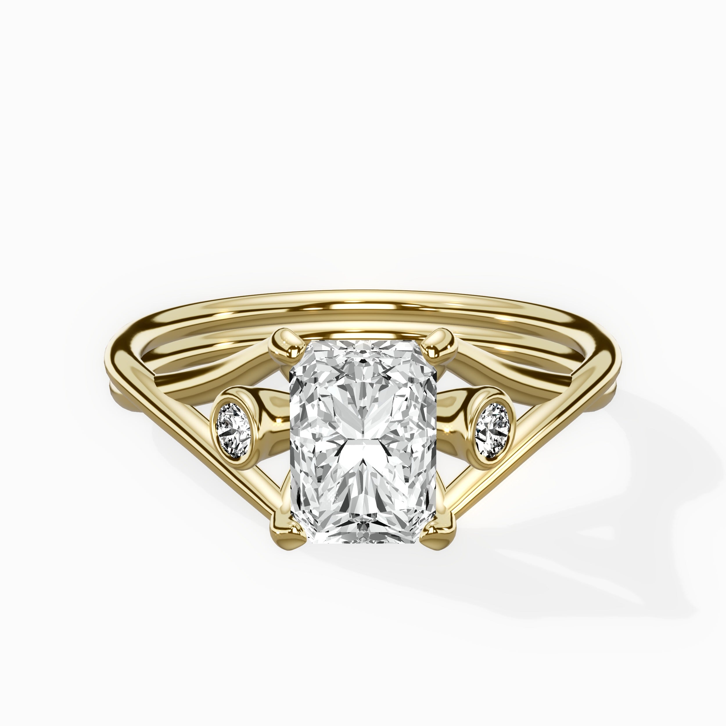 Twisted Band Solitaire Engagement Ring