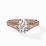 Twisted Band Solitaire Engagement Ring