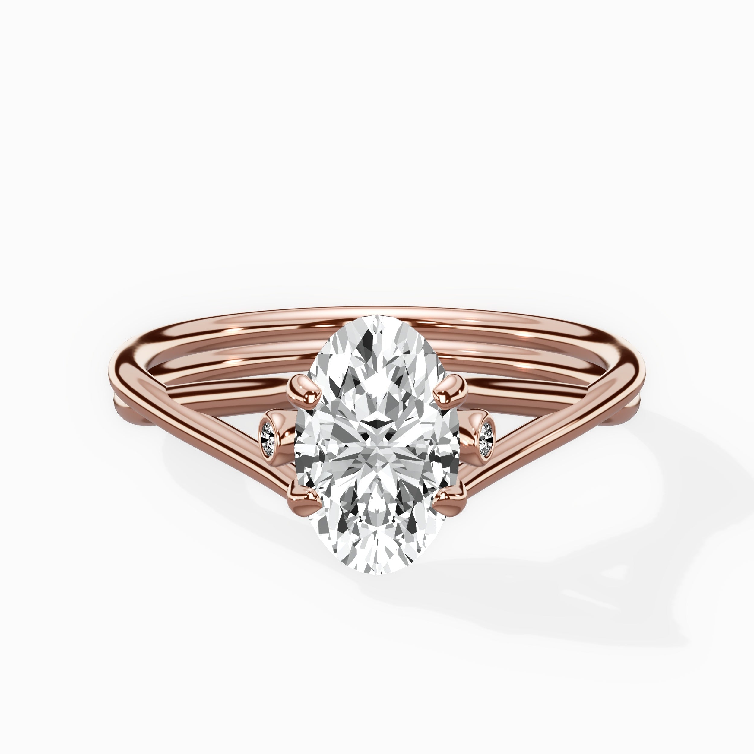 Twisted Band Solitaire Engagement Ring