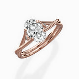 Twisted Band Solitaire Engagement Ring