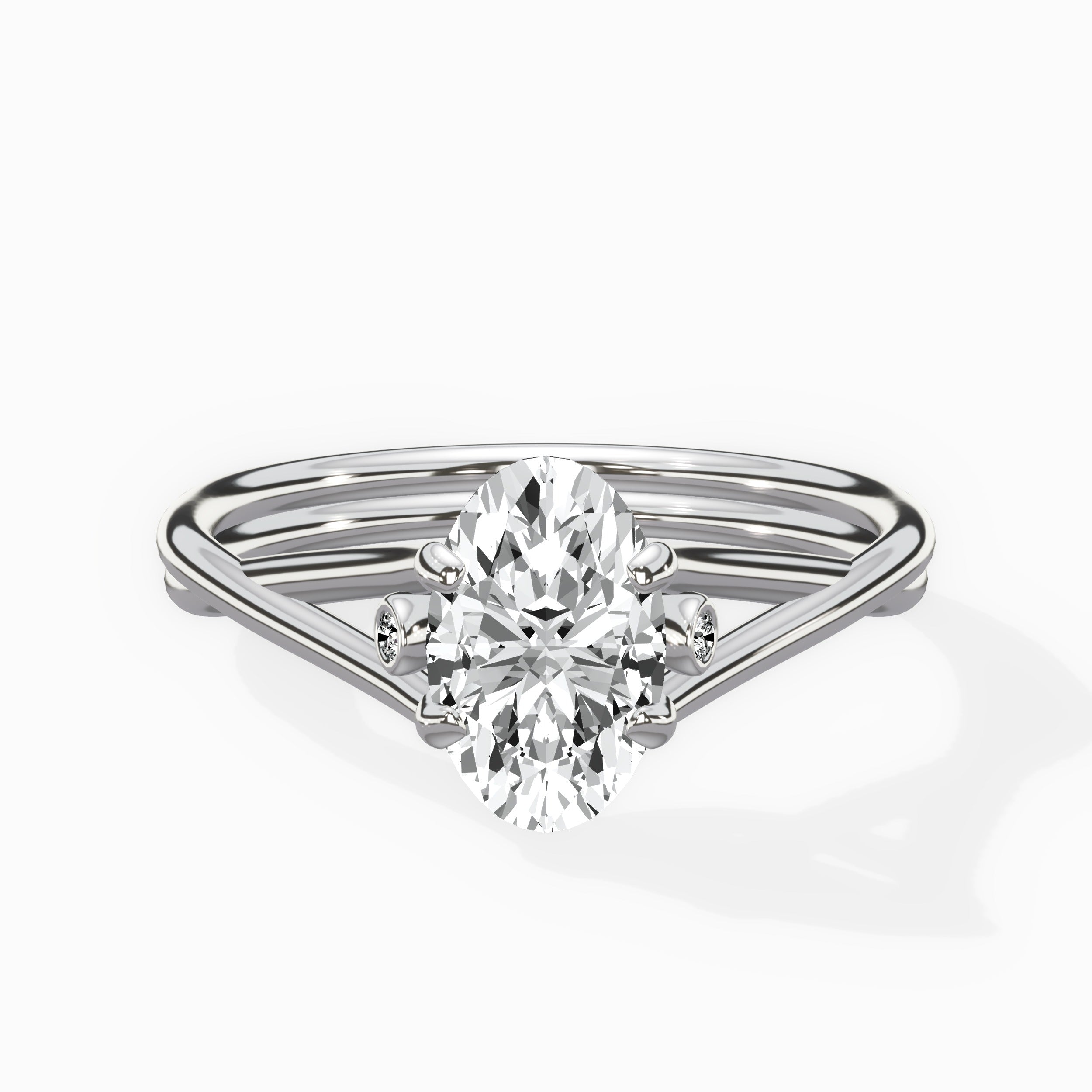 Twisted Band Solitaire Engagement Ring