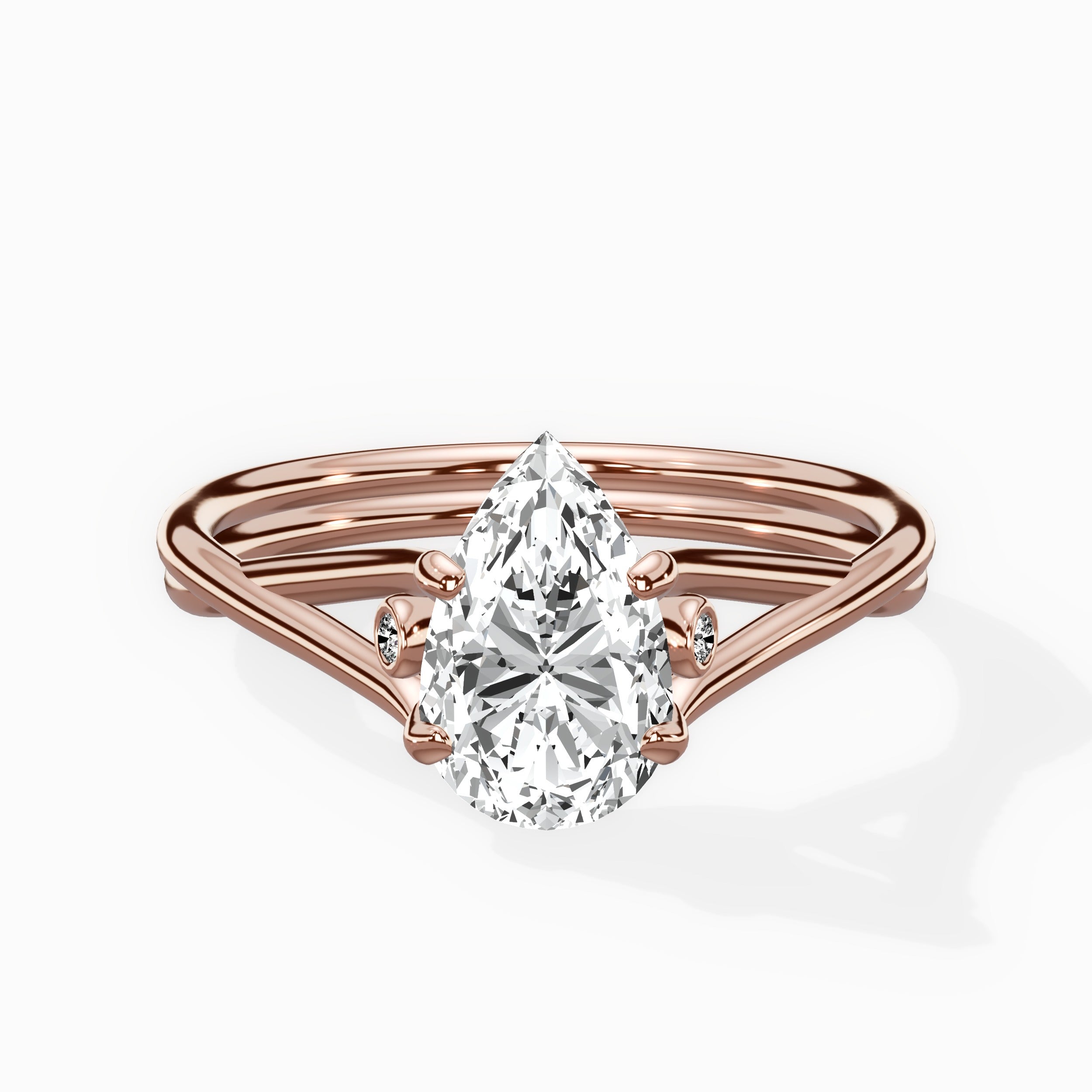 Twisted Band Solitaire Engagement Ring