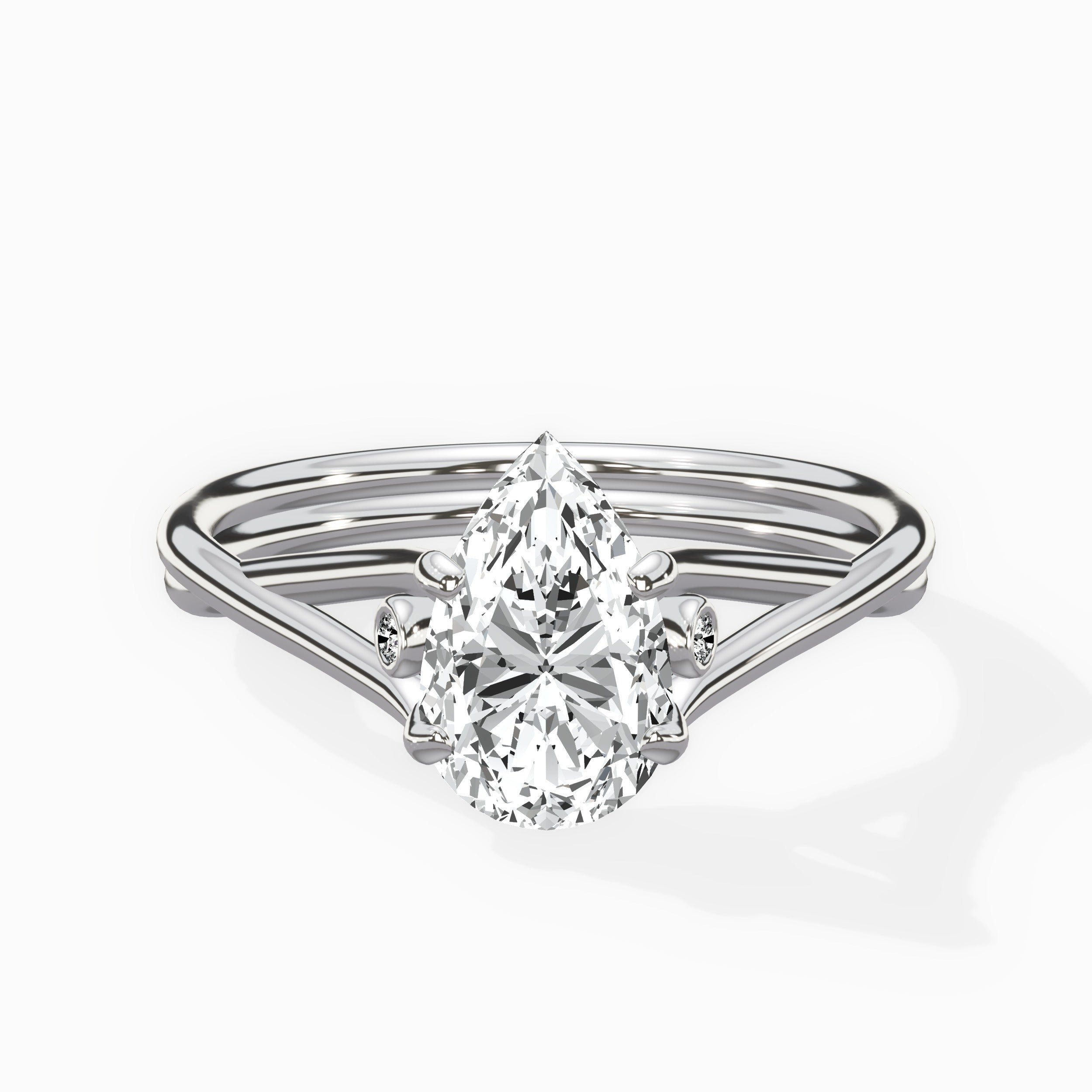 Twisted Band Solitaire Engagement Ring