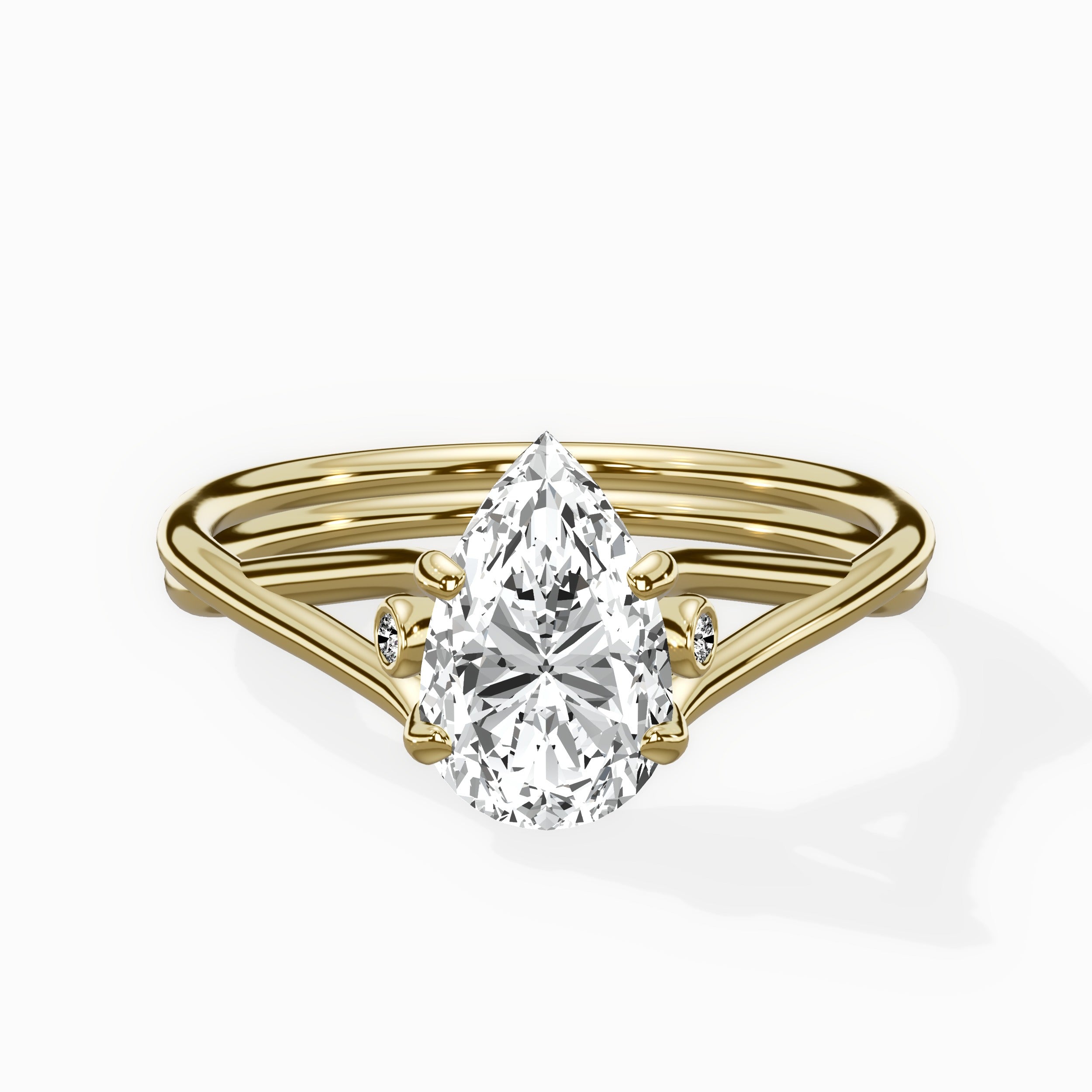 Twisted Band Solitaire Engagement Ring