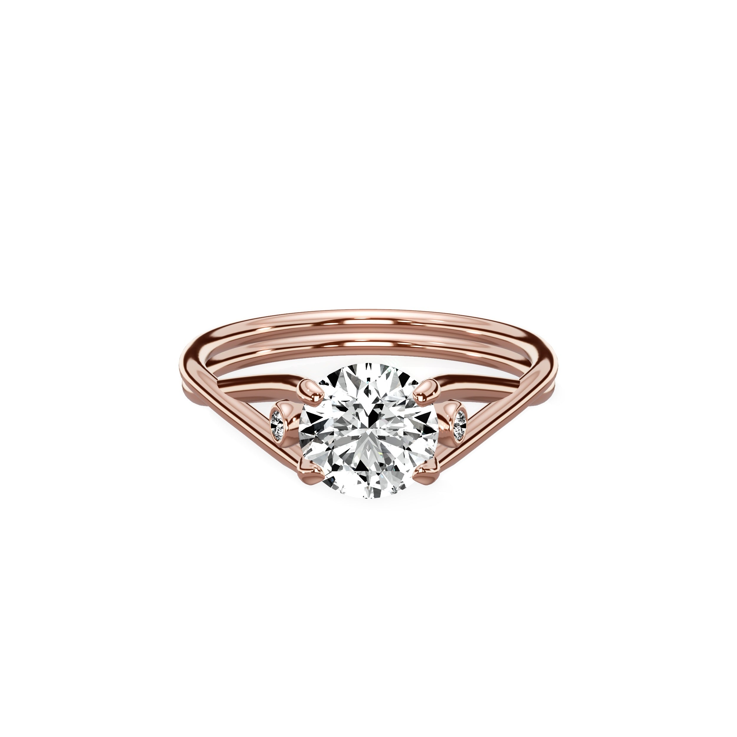 Twisted Band Solitaire Engagement Ring