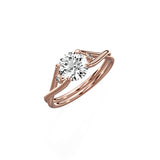 Twisted Band Solitaire Engagement Ring