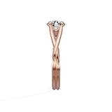 Twisted Band Solitaire Engagement Ring
