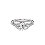 Twisted Solitaire Round Engagement Ring in White Gold