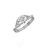 Twisted Band Solitaire Engagement Ring