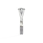 Twisted Solitaire Round Engagement Ring in White Gold