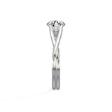 Twisted Solitaire Round Engagement Ring in White Gold