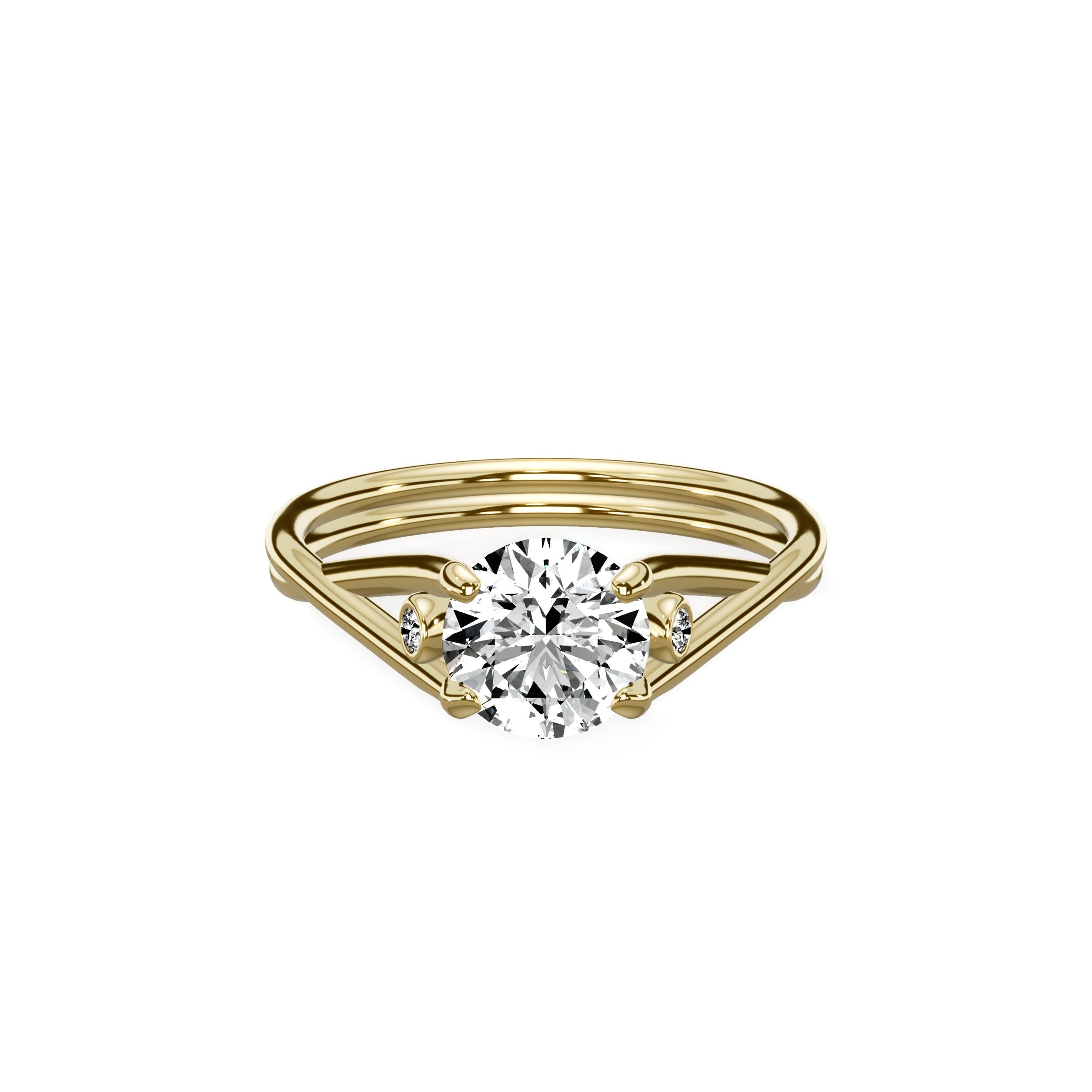 Twisted Band Solitaire Engagement Ring