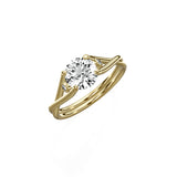 Twisted Band Solitaire Engagement Ring