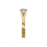 Twisted Band Solitaire Engagement Ring