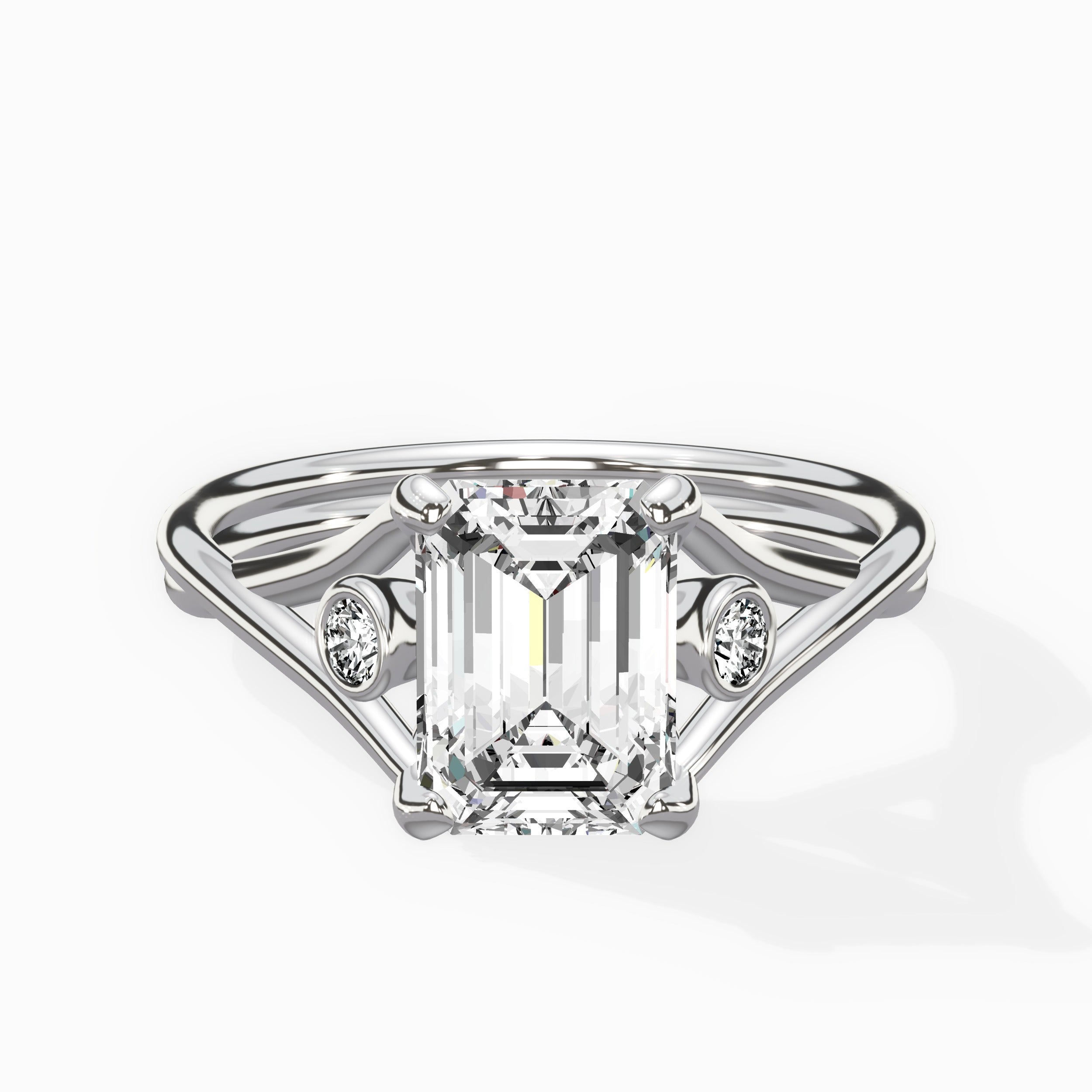 Twisted Band Solitaire Engagement Ring