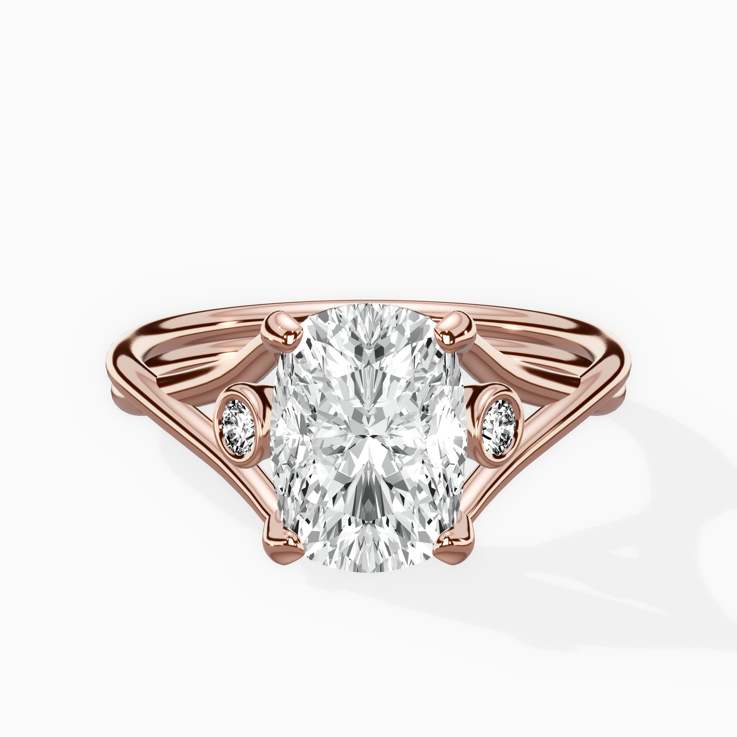 Twisted Band Solitaire Engagement Ring