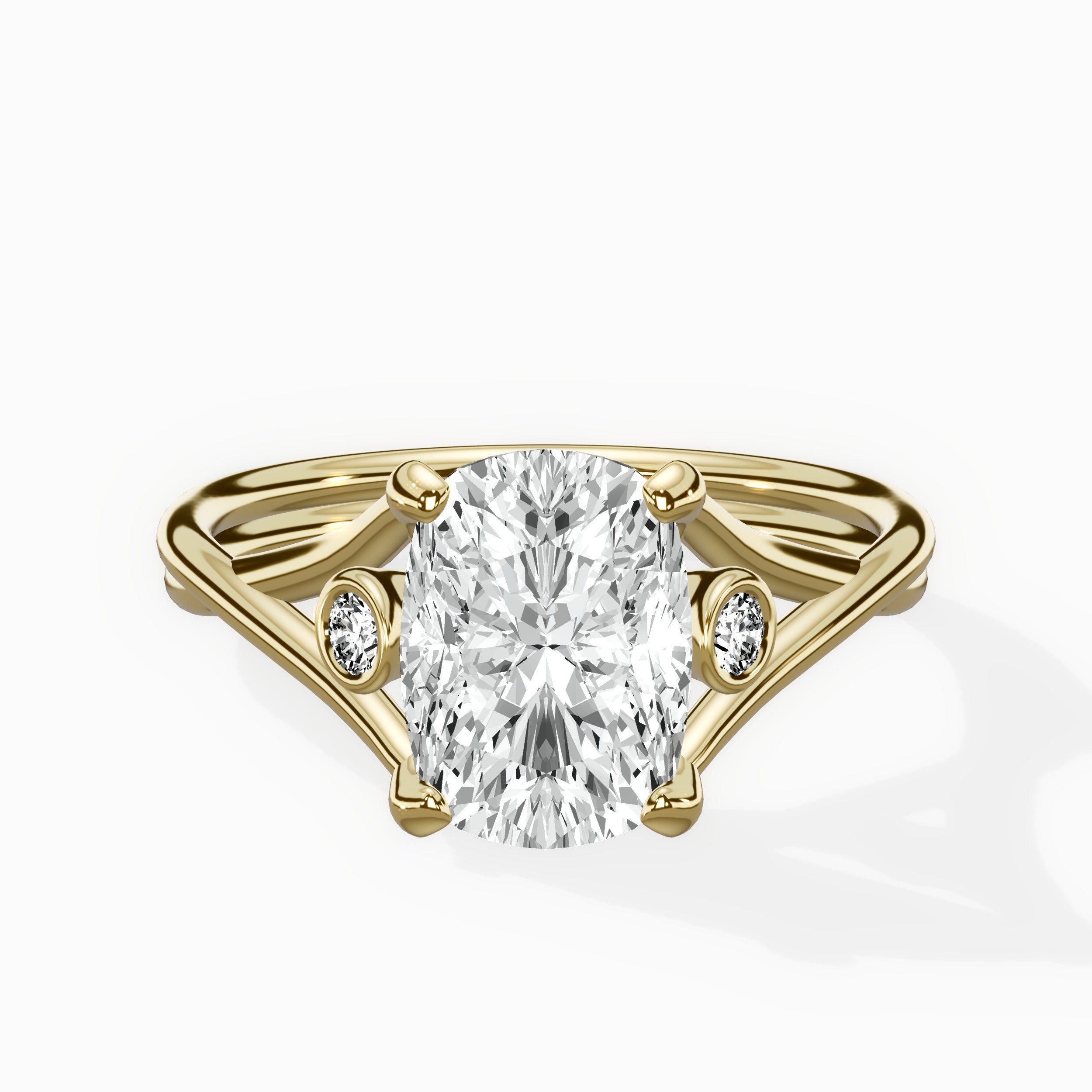Twisted Band Solitaire Engagement Ring