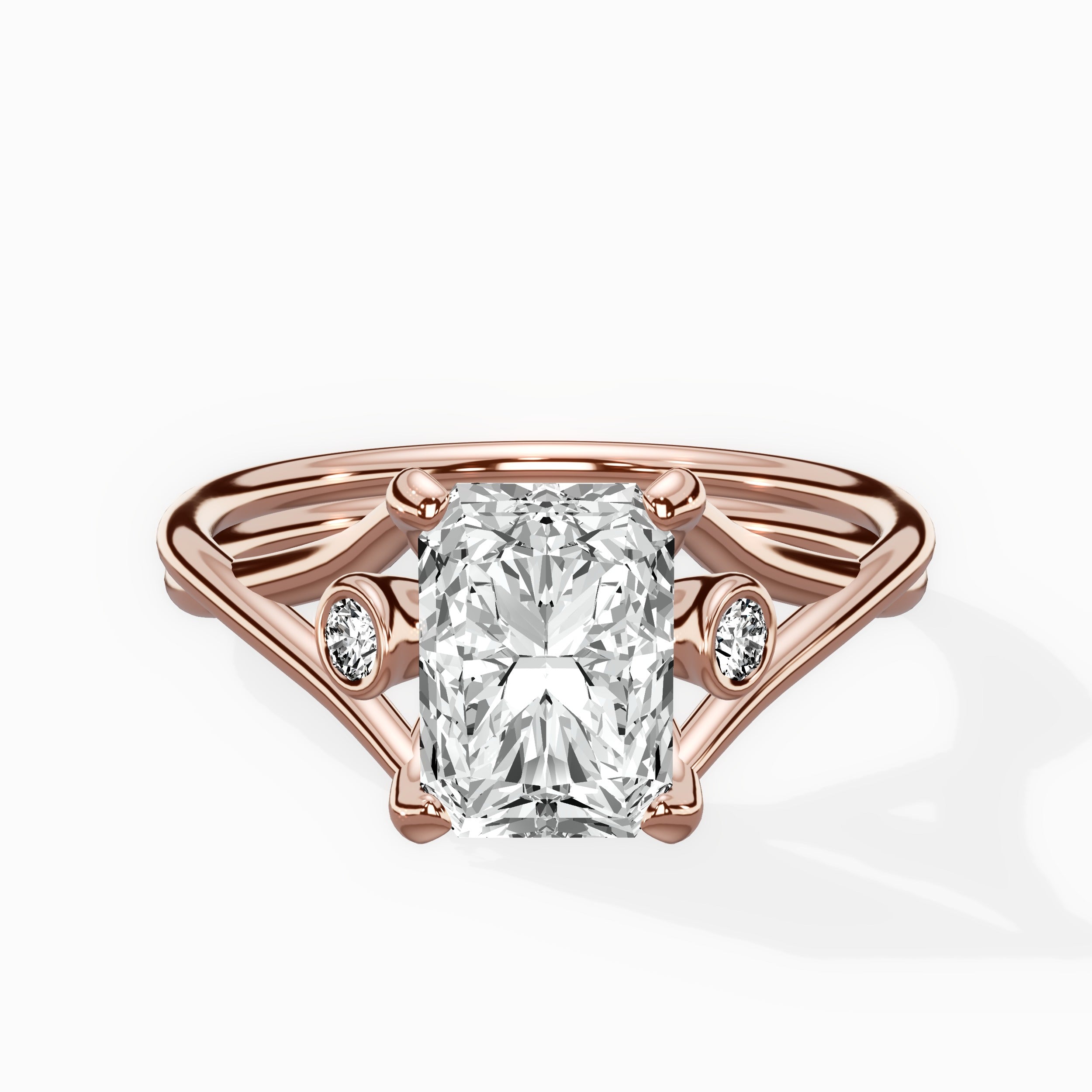 Twisted Band Solitaire Engagement Ring