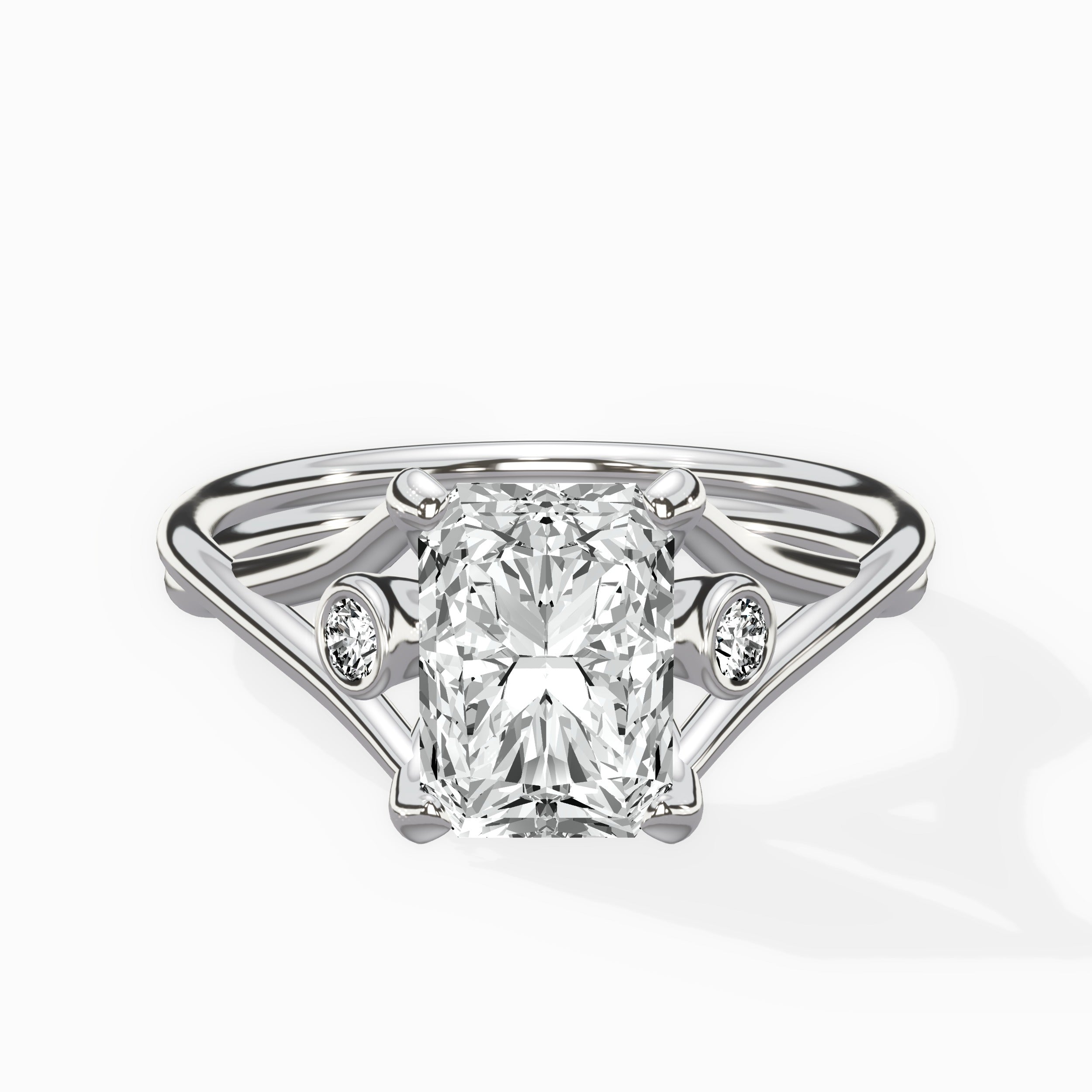 Twisted Band Solitaire Engagement Ring