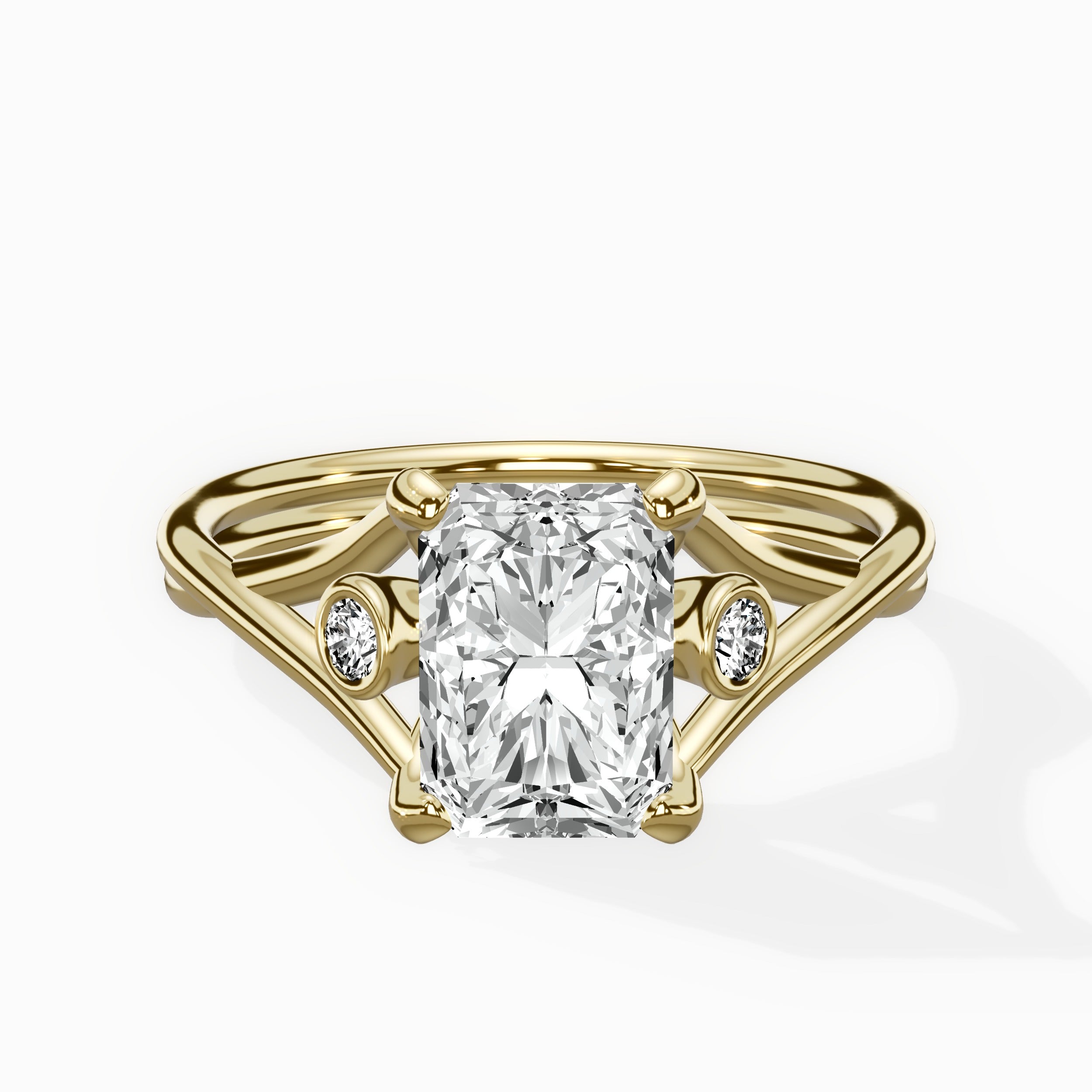 Twisted Band Solitaire Engagement Ring