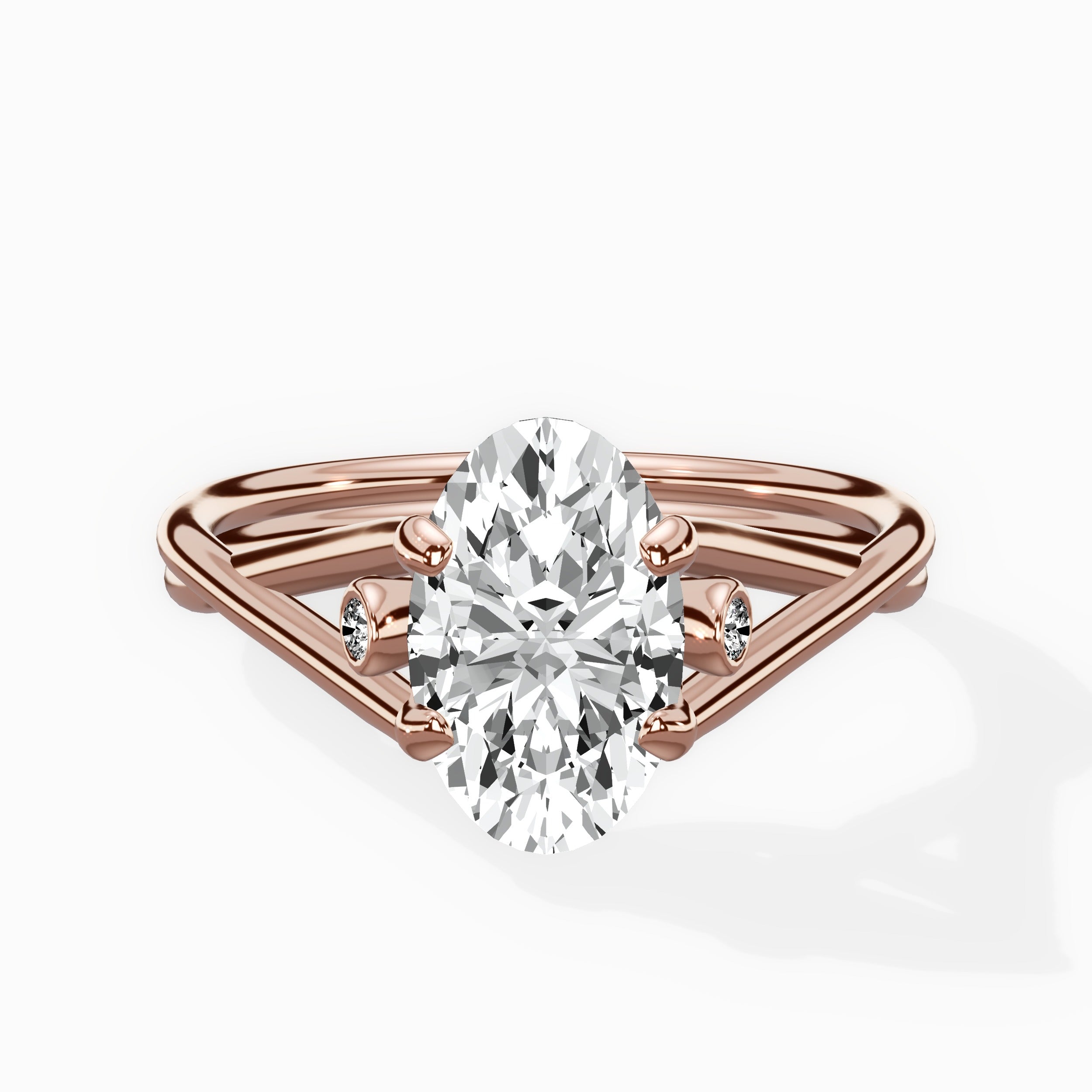 Twisted Band Solitaire Engagement Ring