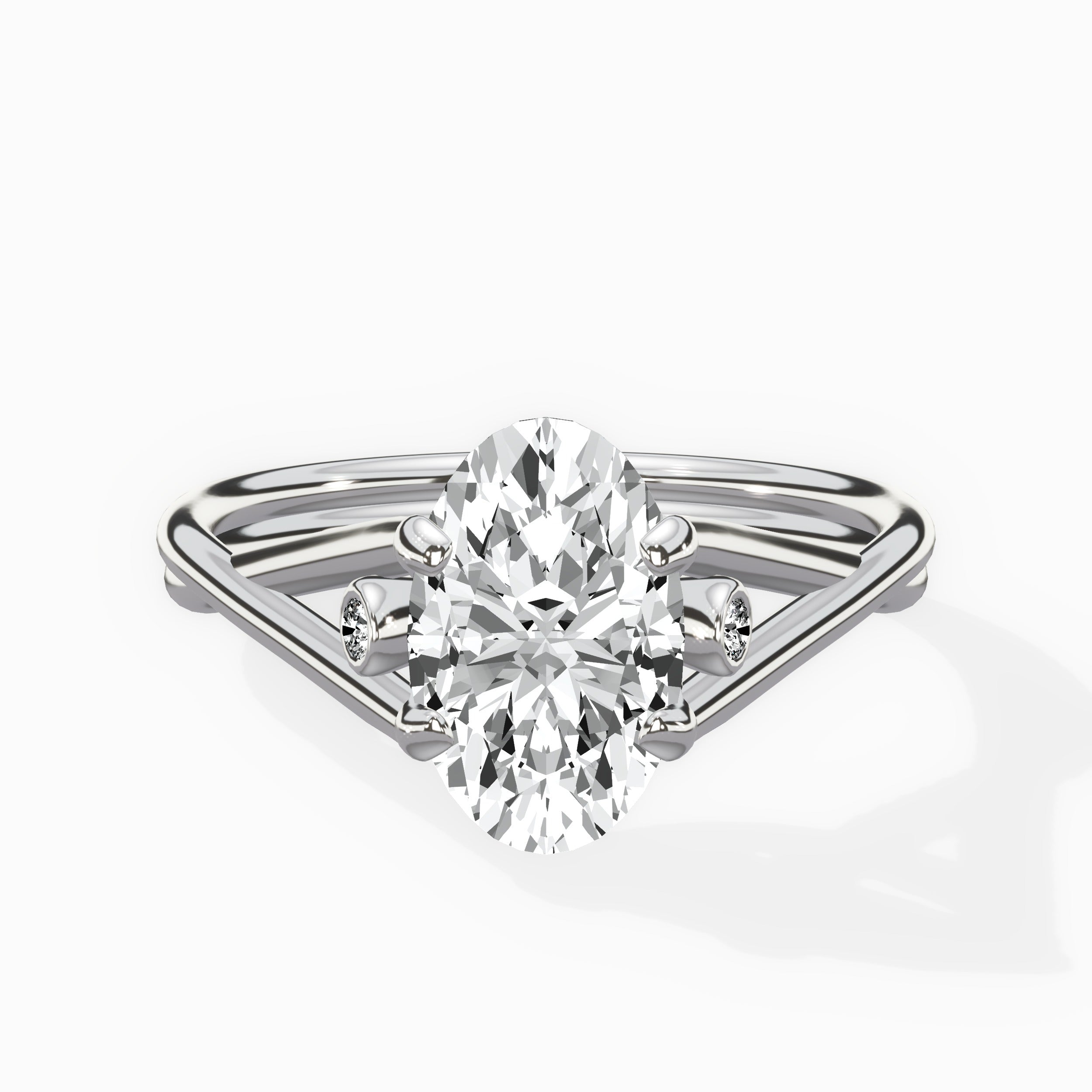 Twisted Band Solitaire Engagement Ring