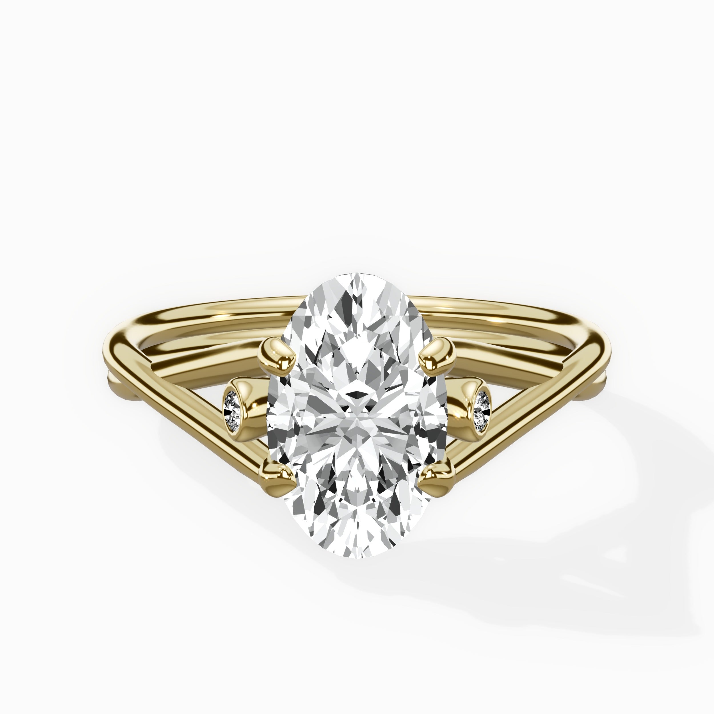 Twisted Band Solitaire Engagement Ring