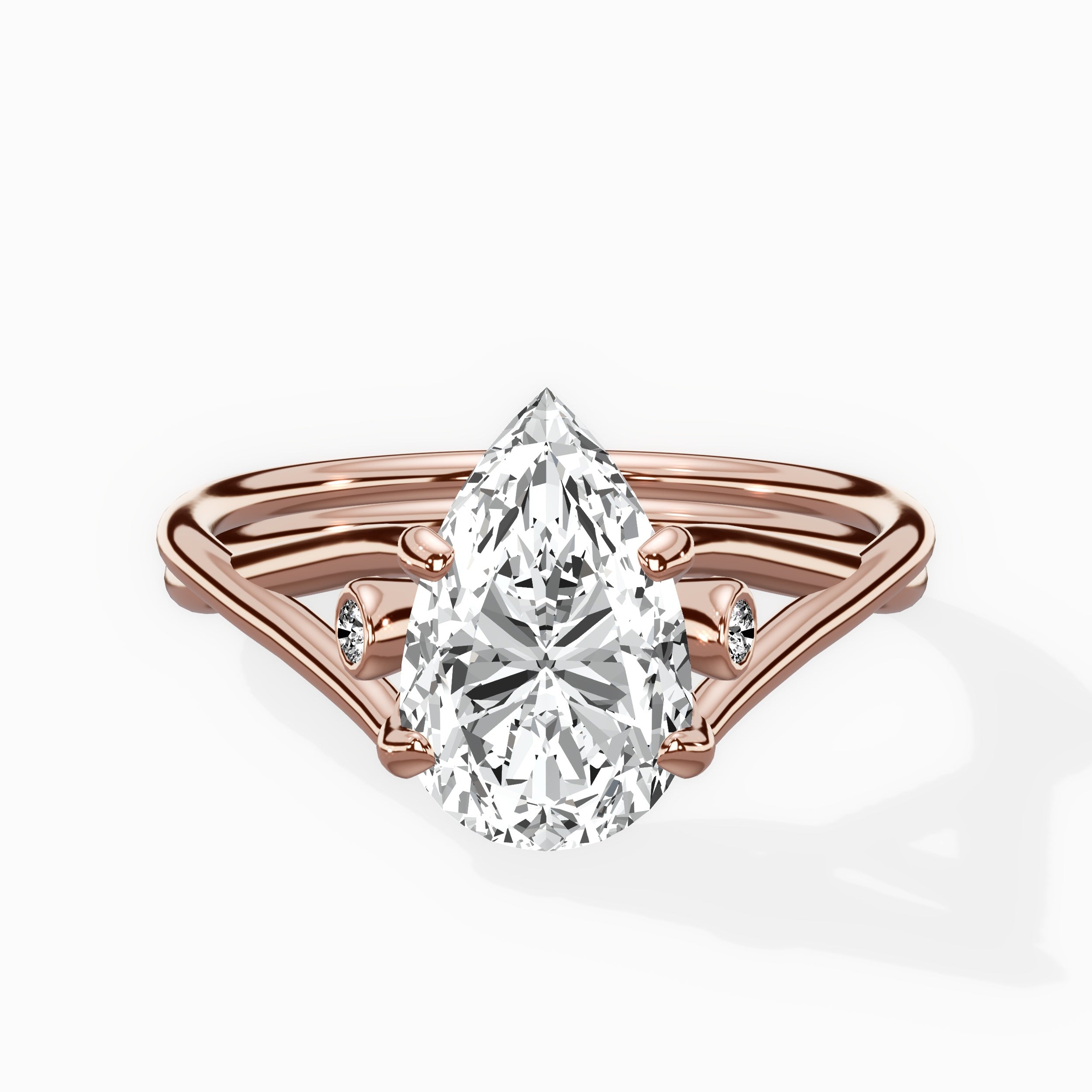 Twisted Band Solitaire Engagement Ring
