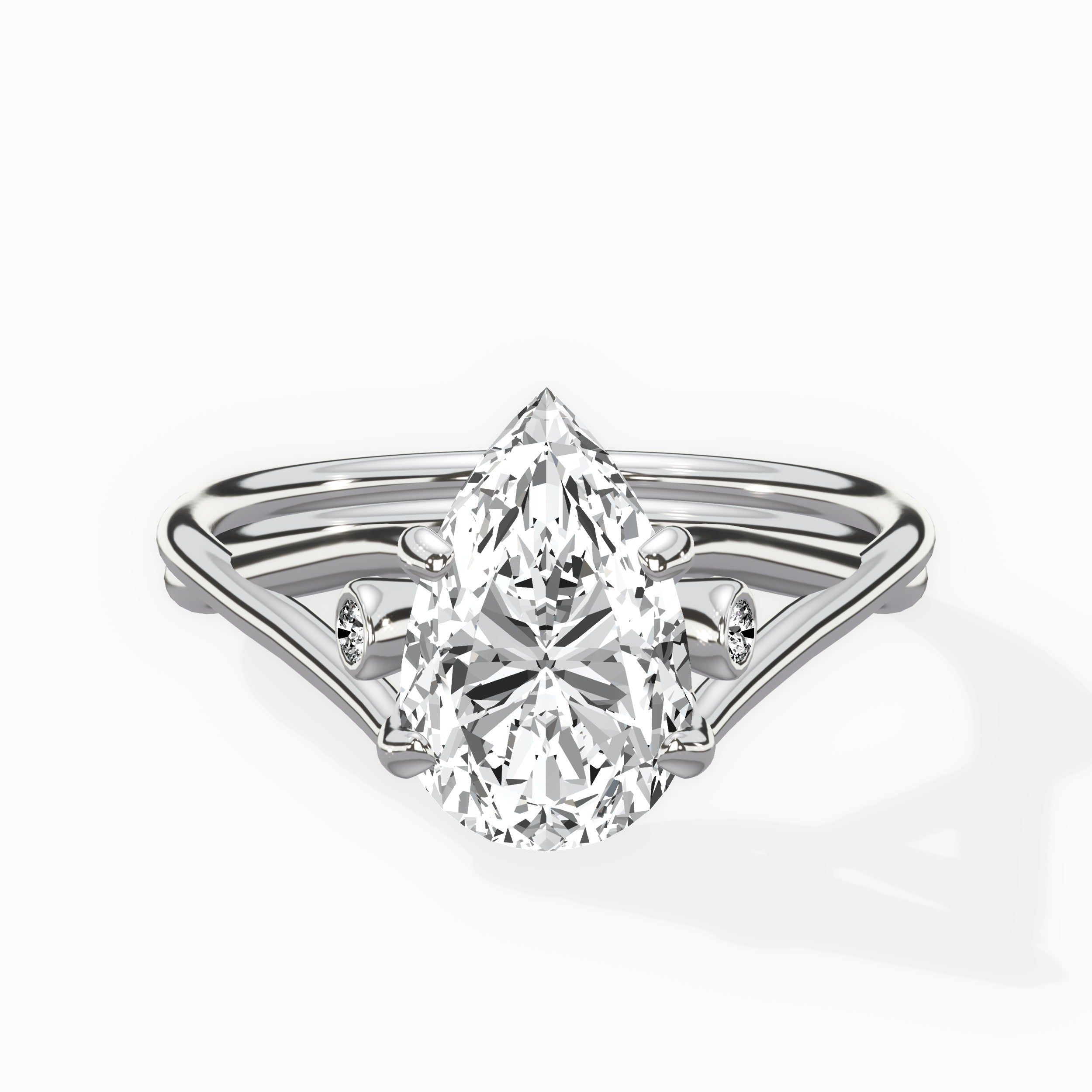 Twisted Band Solitaire Engagement Ring