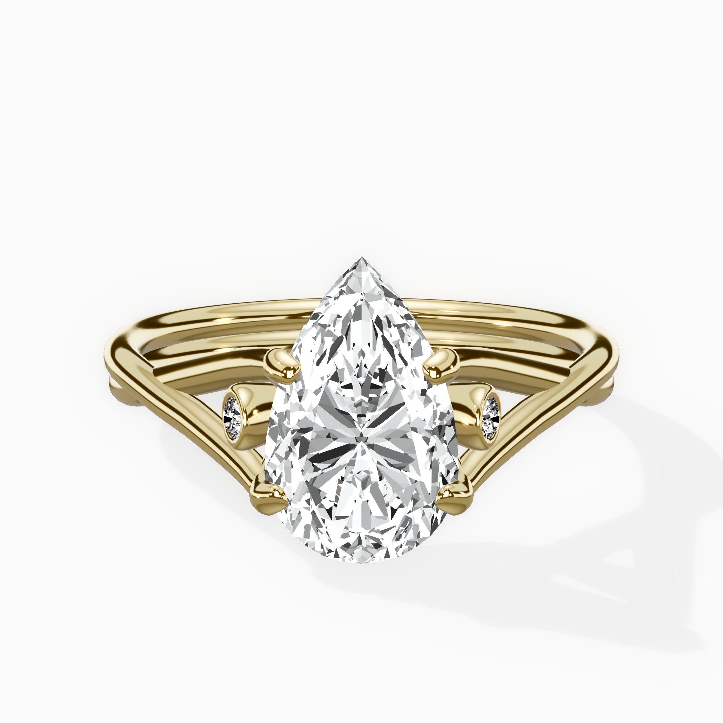 Twisted Band Solitaire Engagement Ring