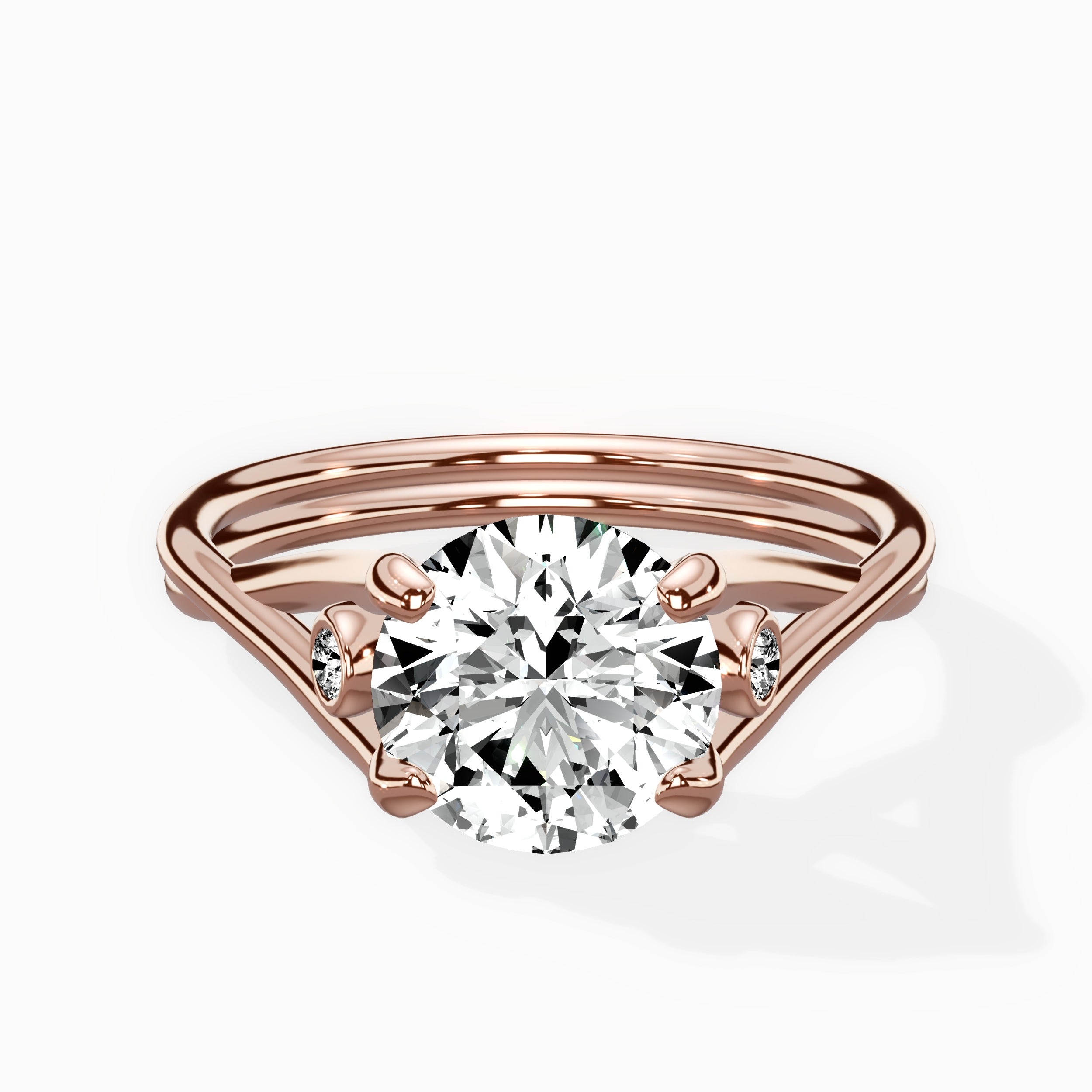 Twisted Band Solitaire Engagement Ring