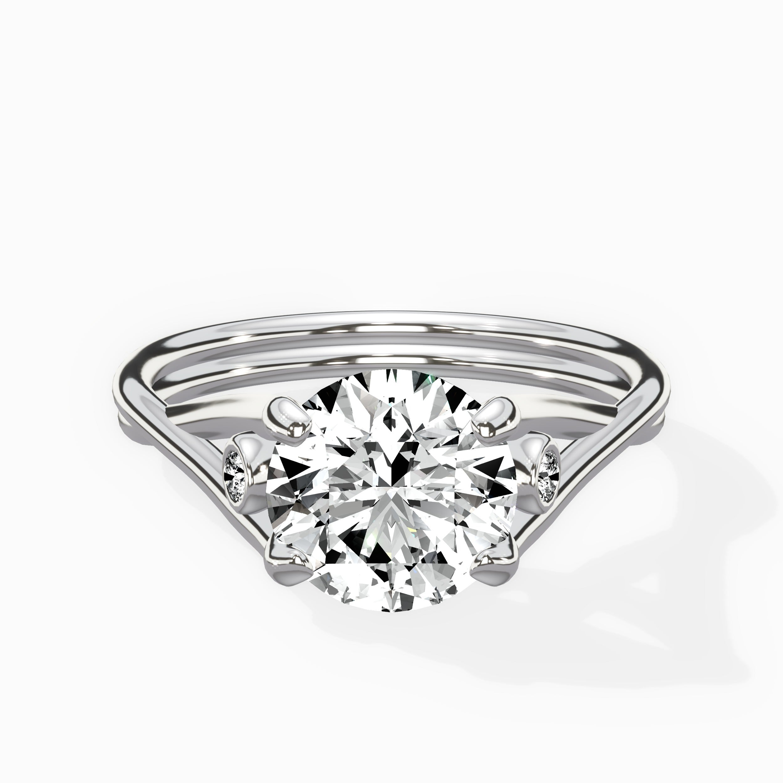 Twisted Band Solitaire Engagement Ring
