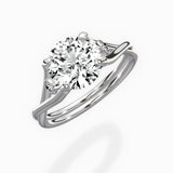 Twisted Band Solitaire Engagement Ring