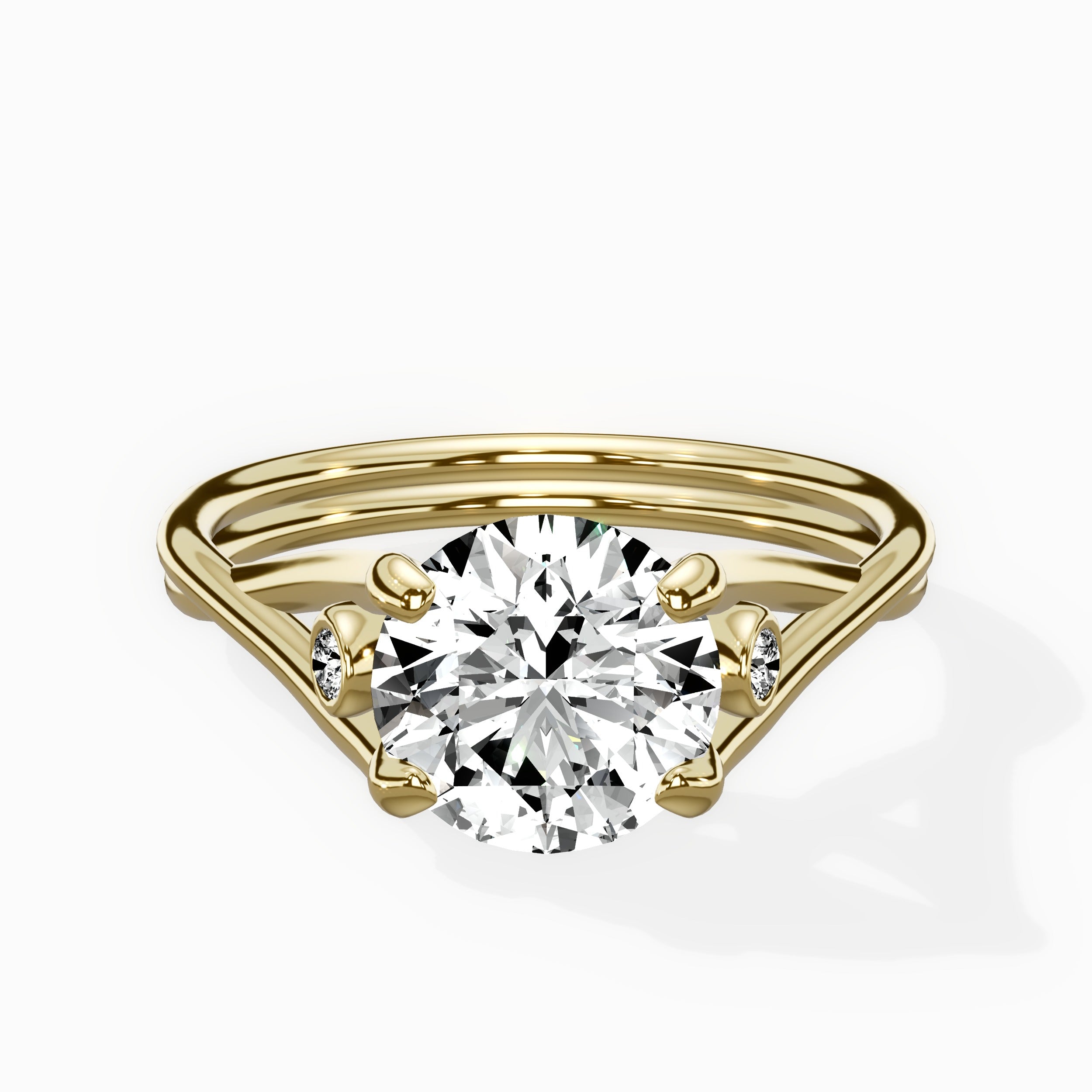 Twisted Band Solitaire Engagement Ring