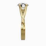 Twisted Band Solitaire Engagement Ring