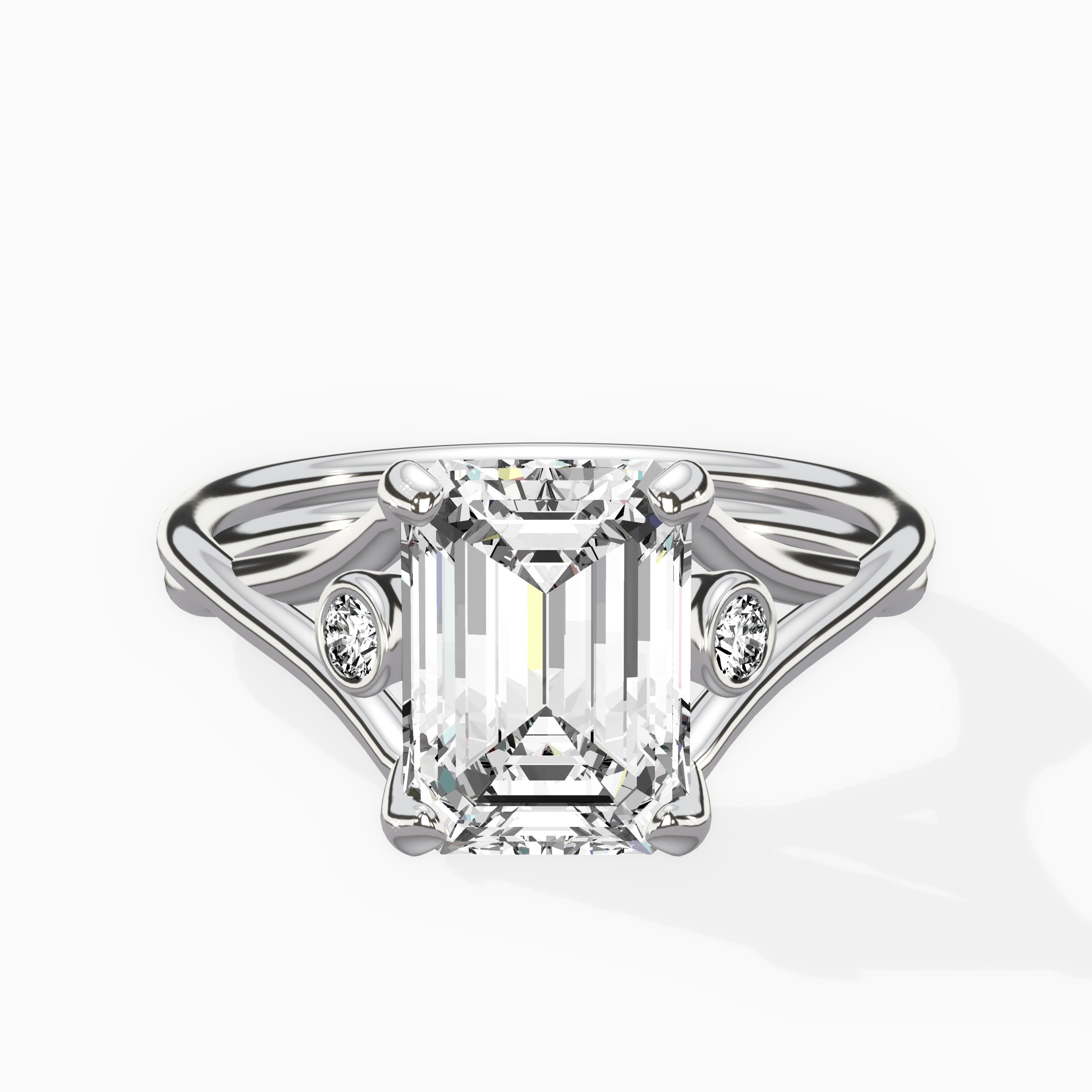 Twisted Band Solitaire Engagement Ring