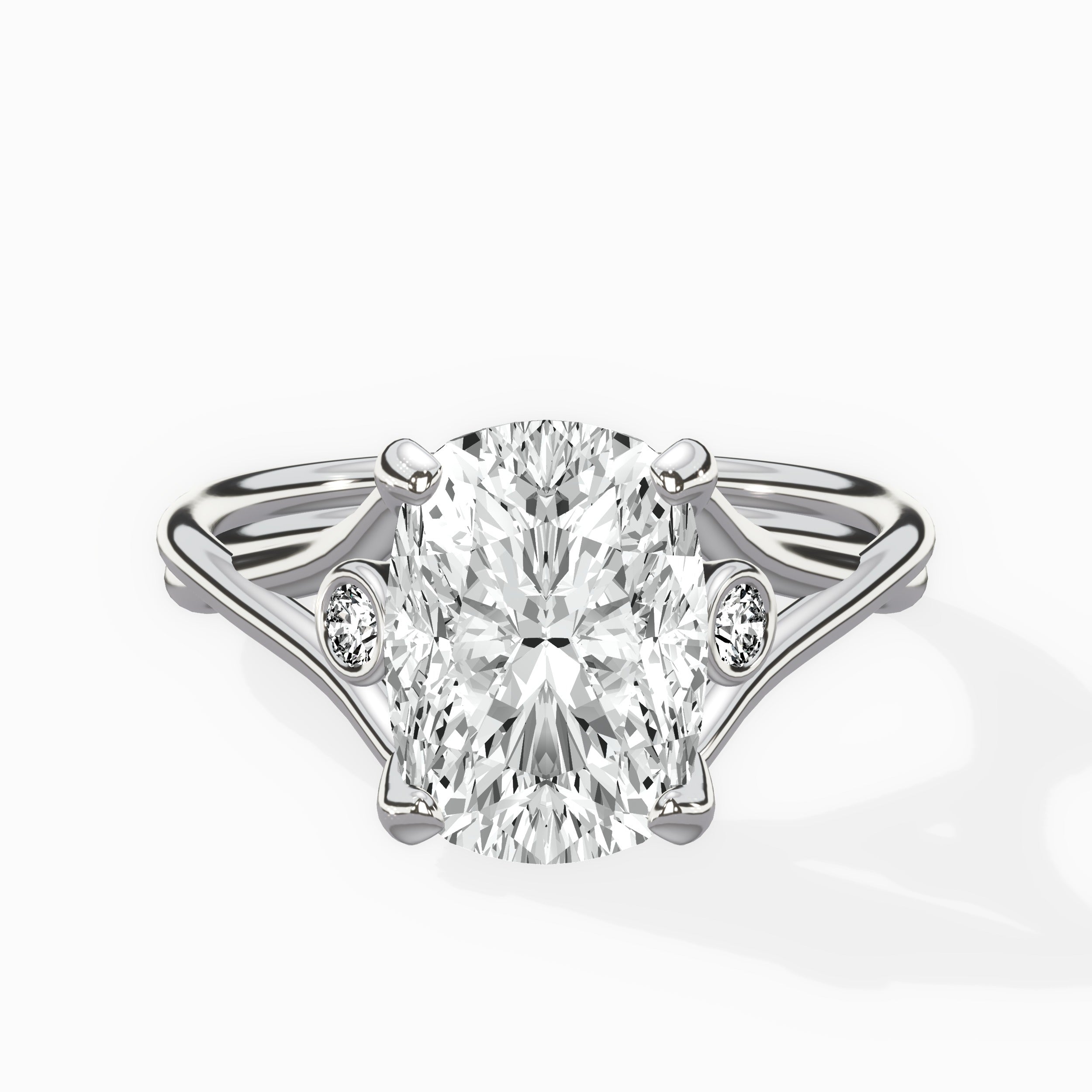 Twisted Band Solitaire Engagement Ring