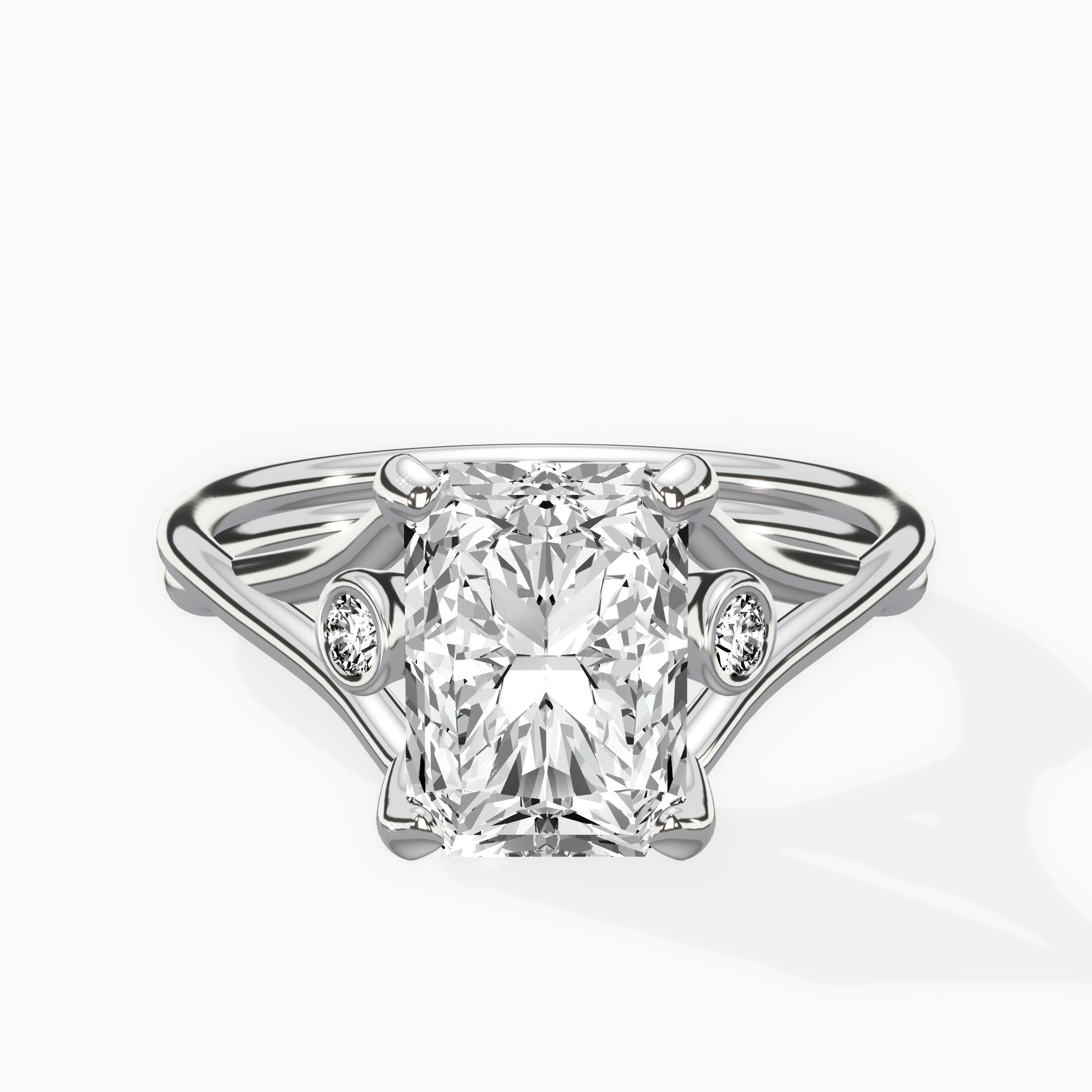 Twisted Band Solitaire Engagement Ring