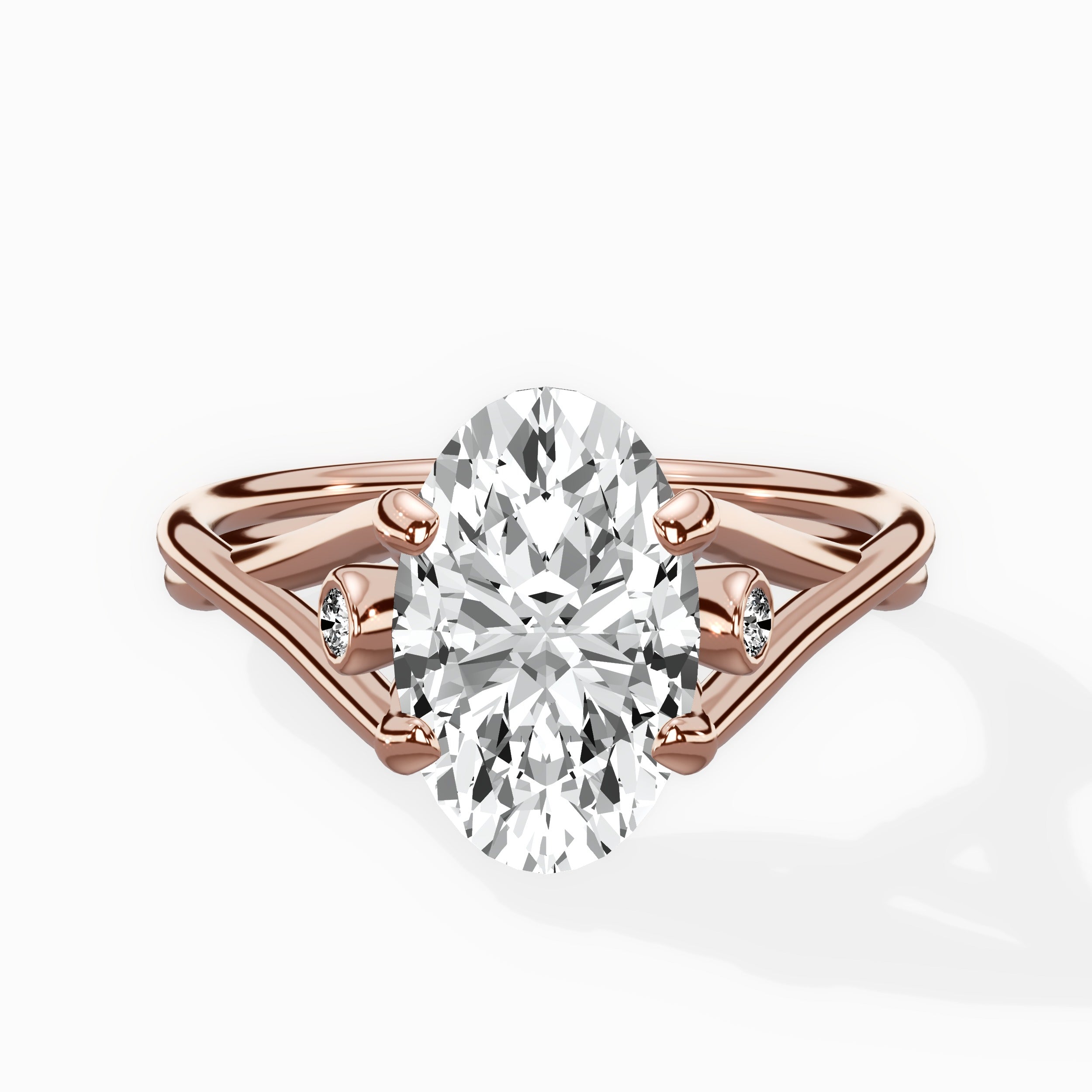 Twisted Band Solitaire Engagement Ring