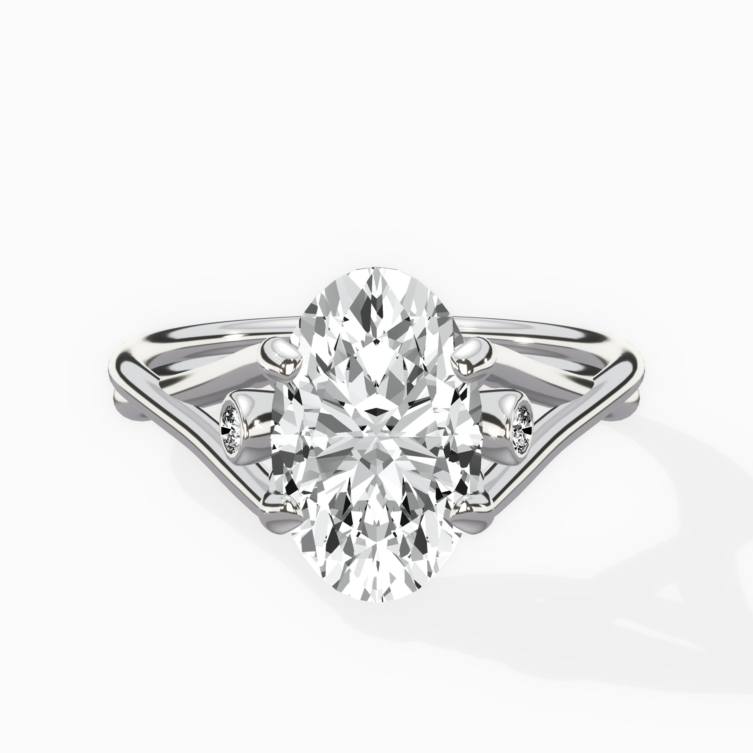 Twisted Band Solitaire Engagement Ring