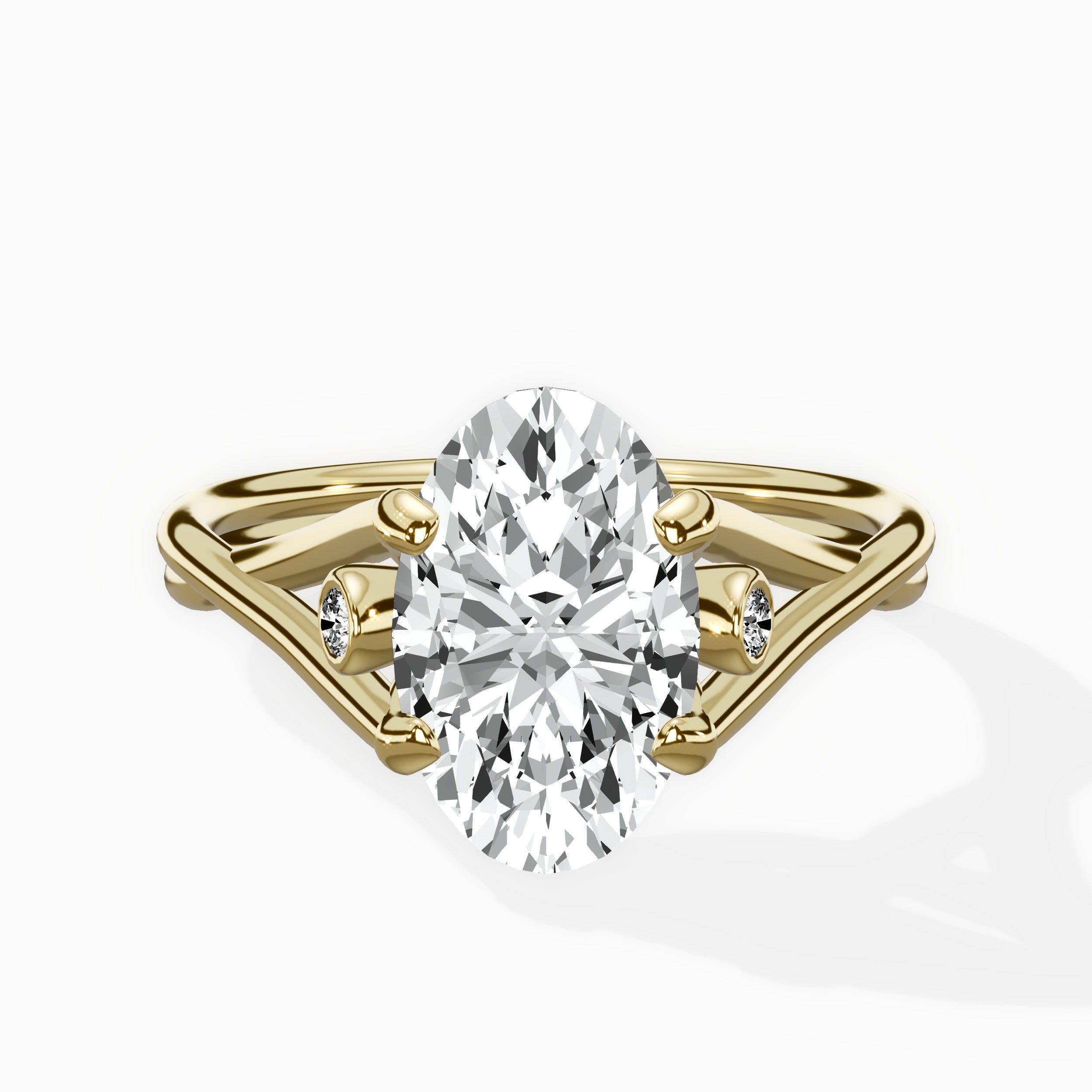 Twisted Band Solitaire Engagement Ring