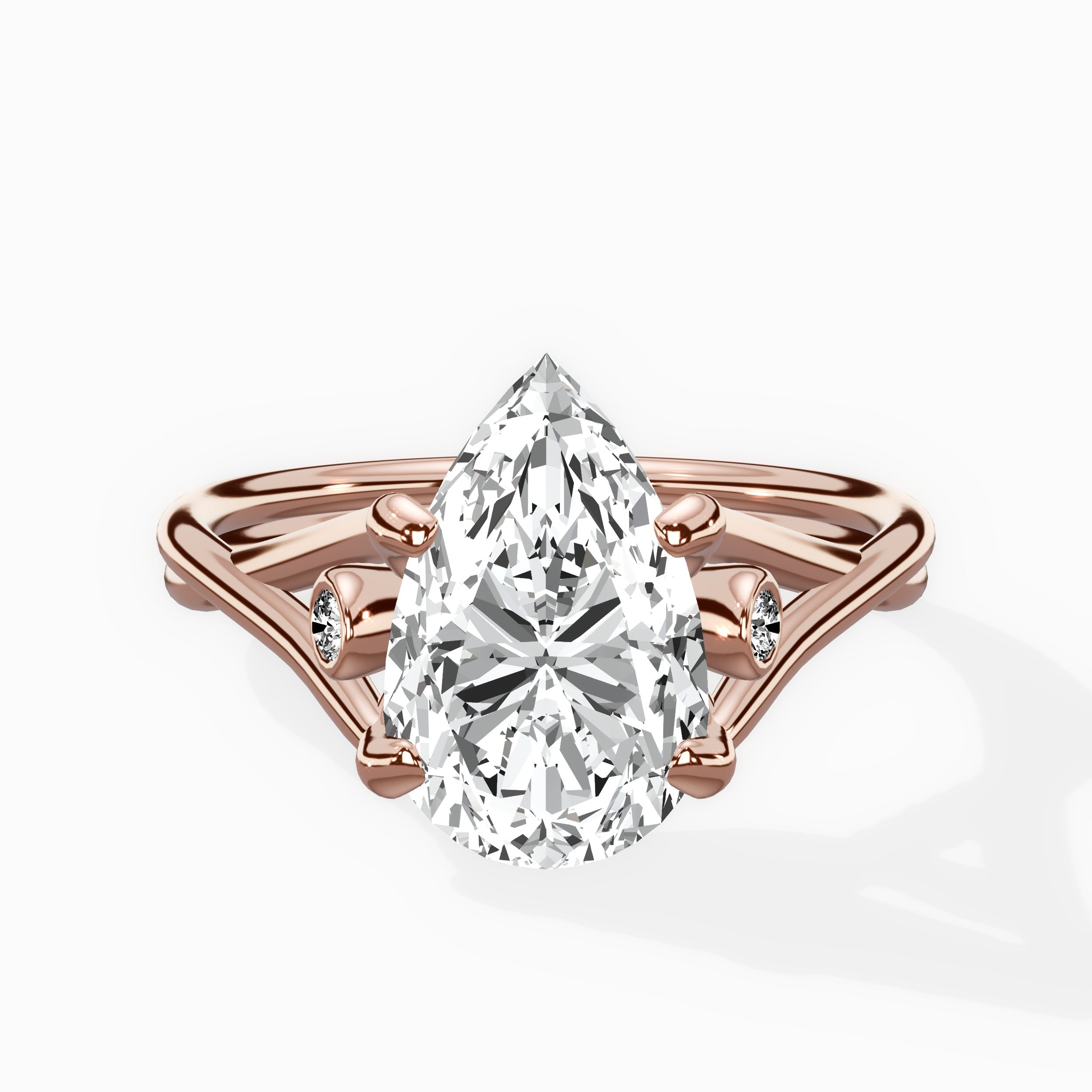 Twisted Band Solitaire Engagement Ring
