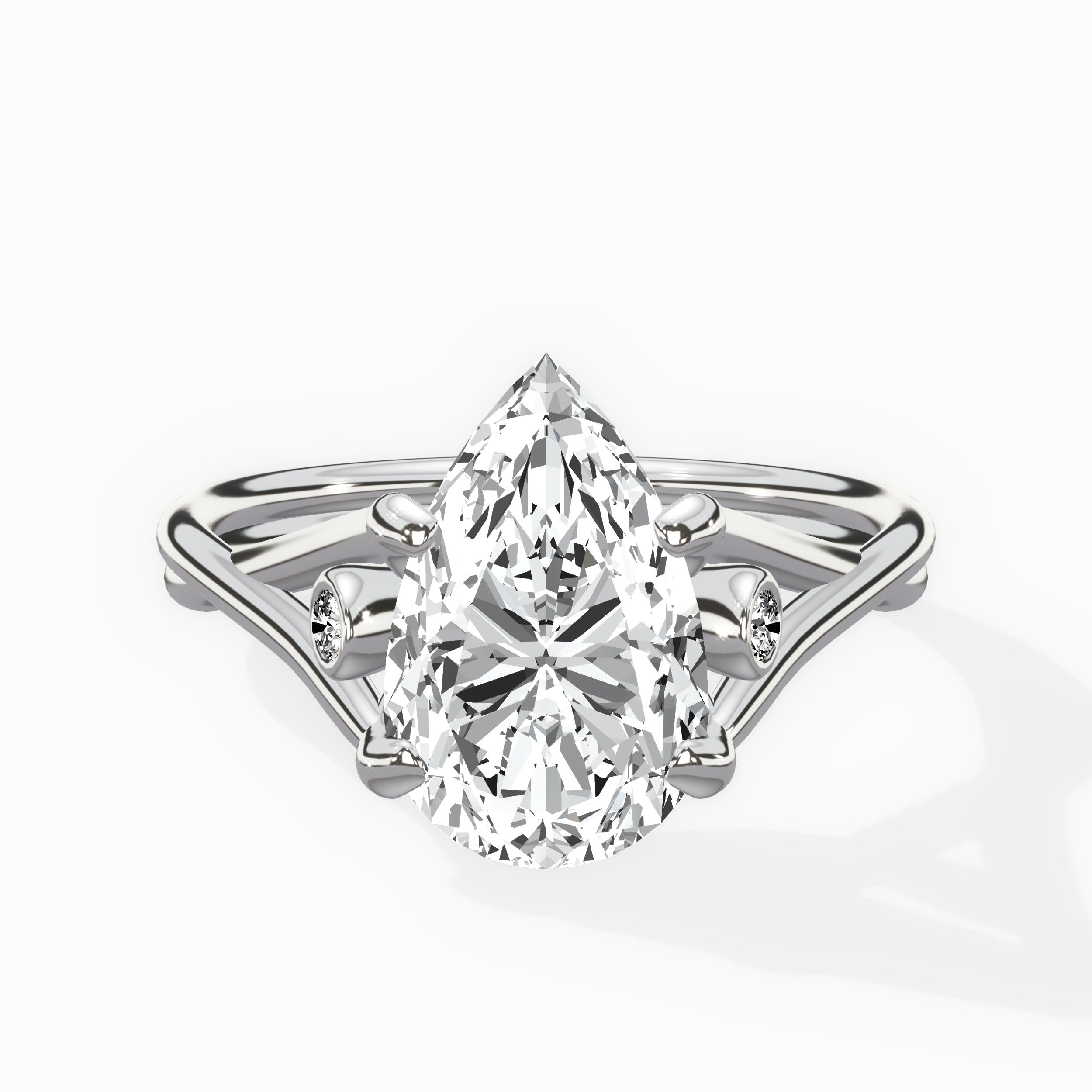 Twisted Band Solitaire Engagement Ring
