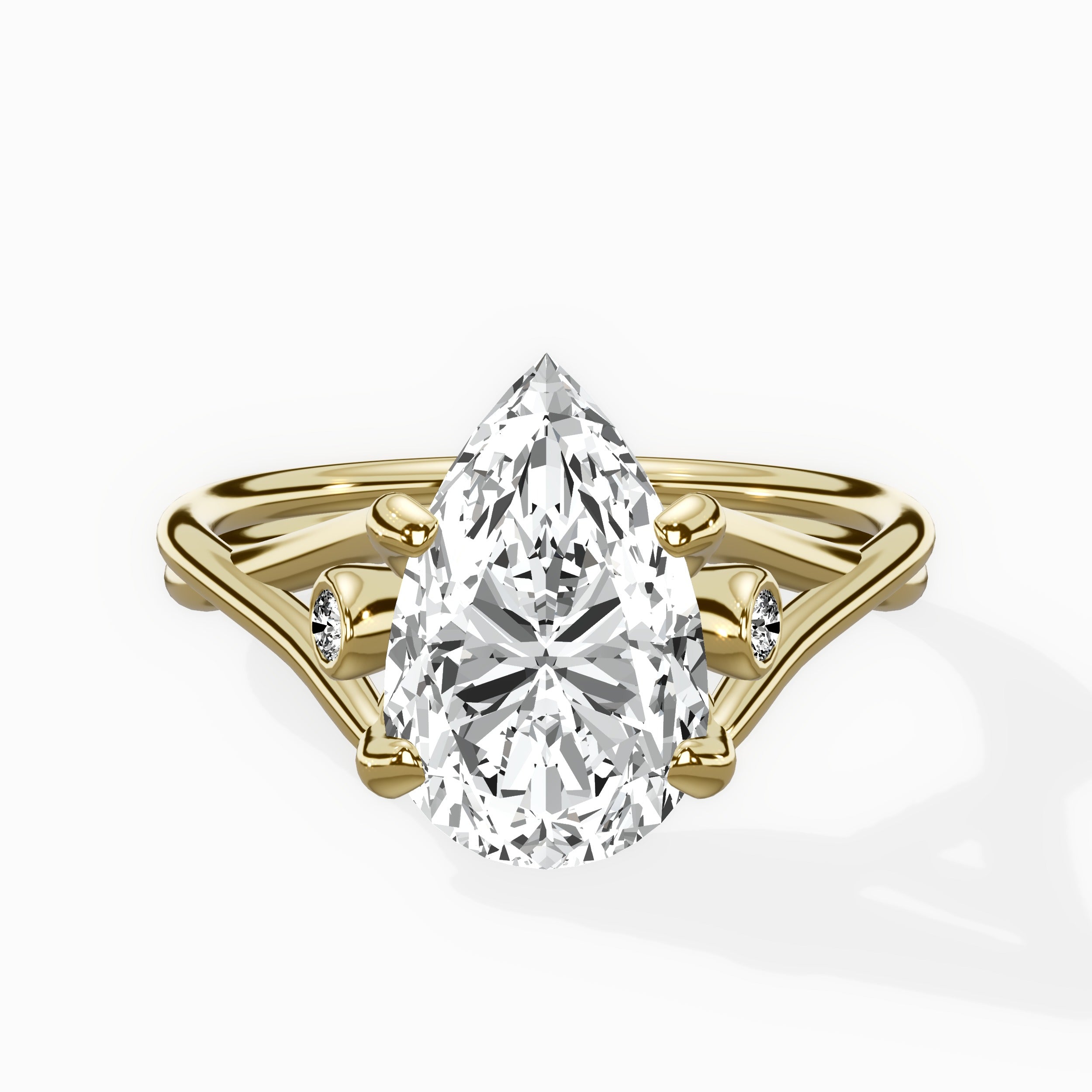 Twisted Band Solitaire Engagement Ring