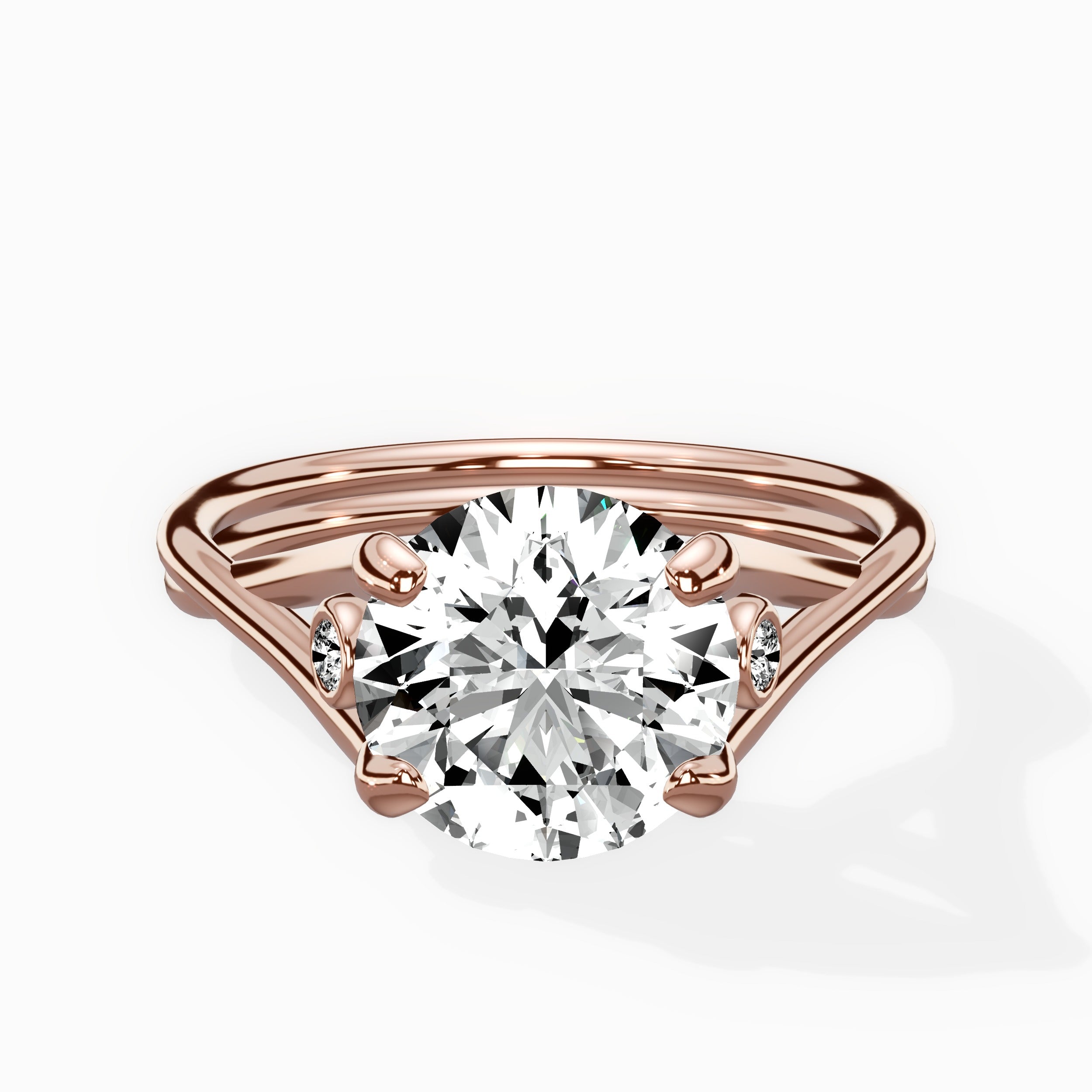Twisted Band Solitaire Engagement Ring