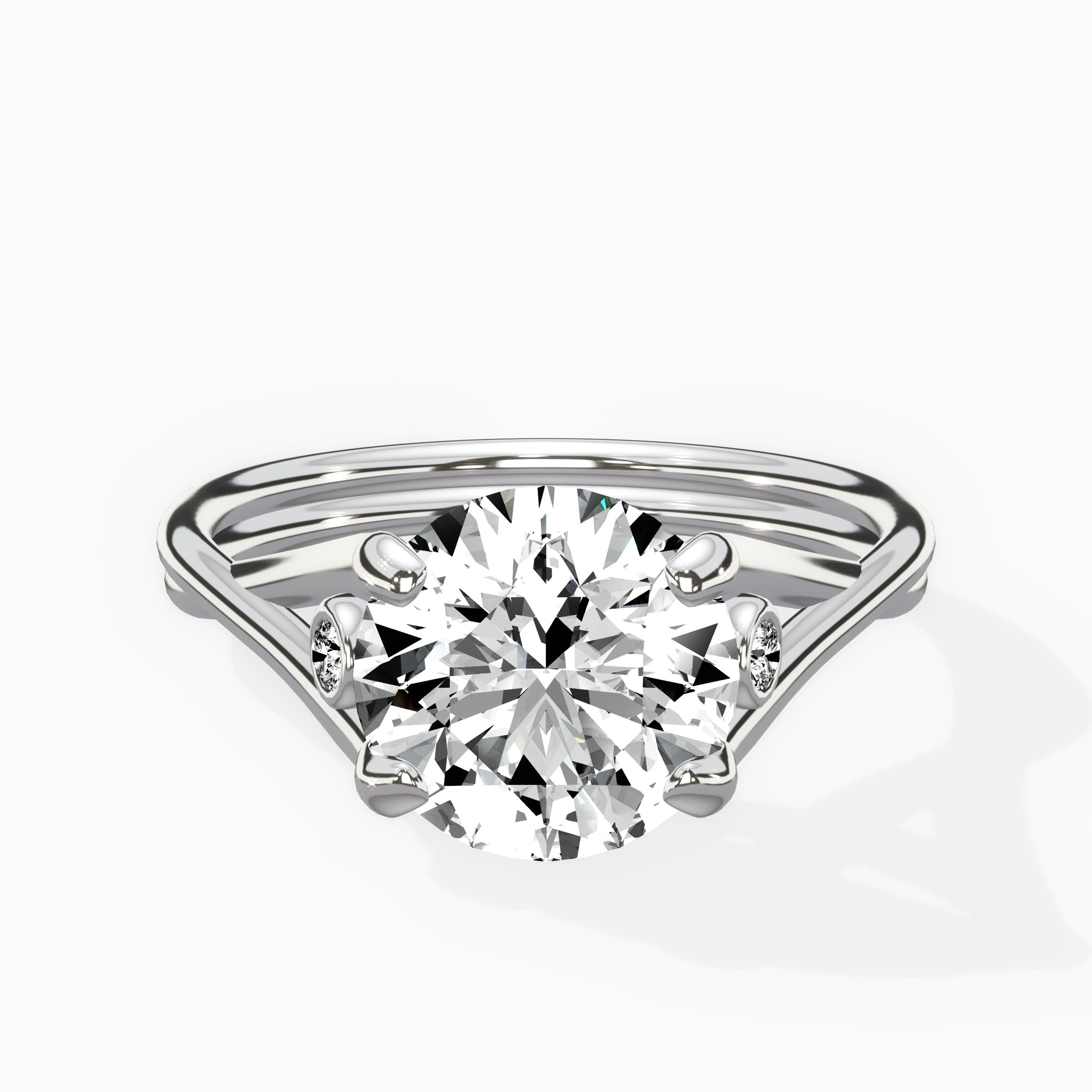 Twisted Band Solitaire Engagement Ring