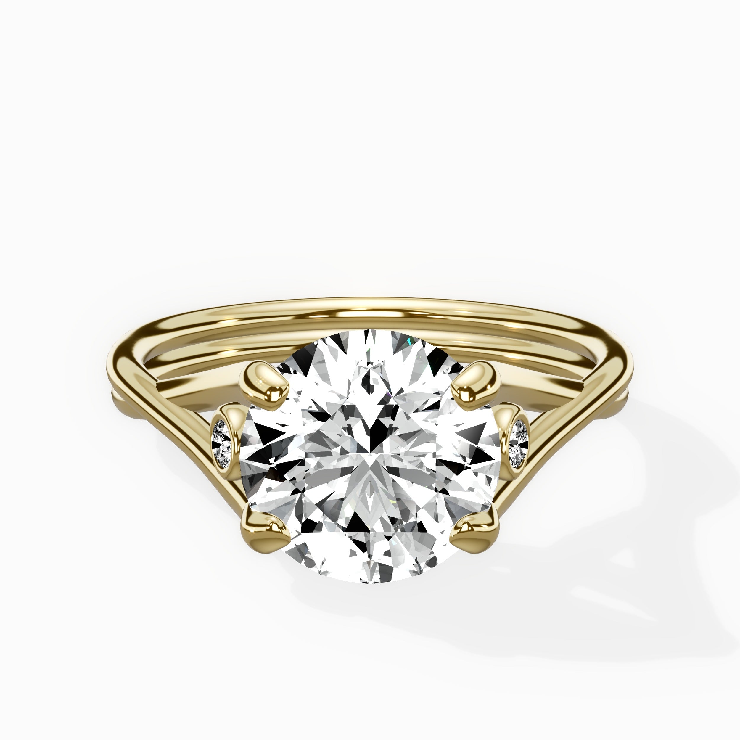 Twisted Band Solitaire Engagement Ring