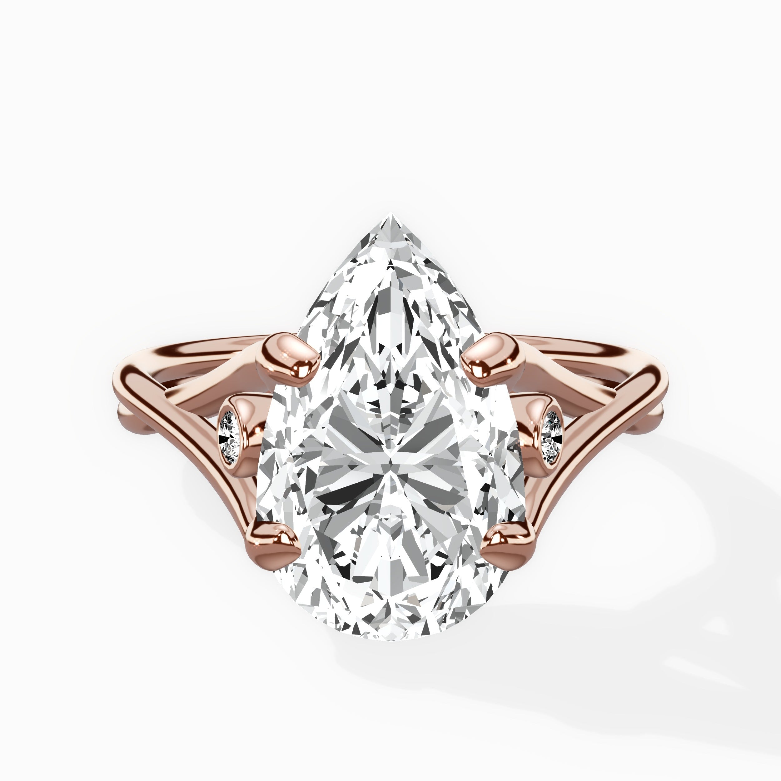 Twisted Band Solitaire Engagement Ring